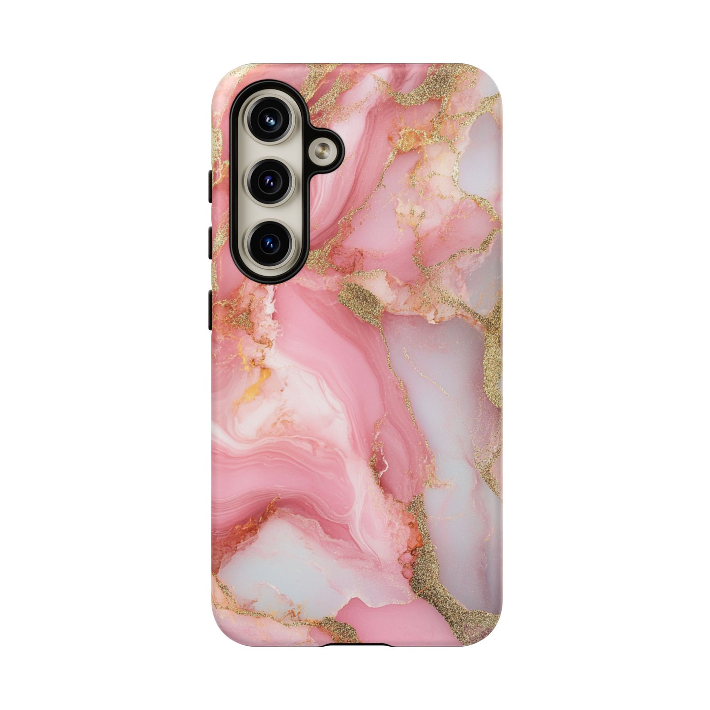 Pink and Gold Marbled Tough Phone Case, iPhone Case, Samsung Case