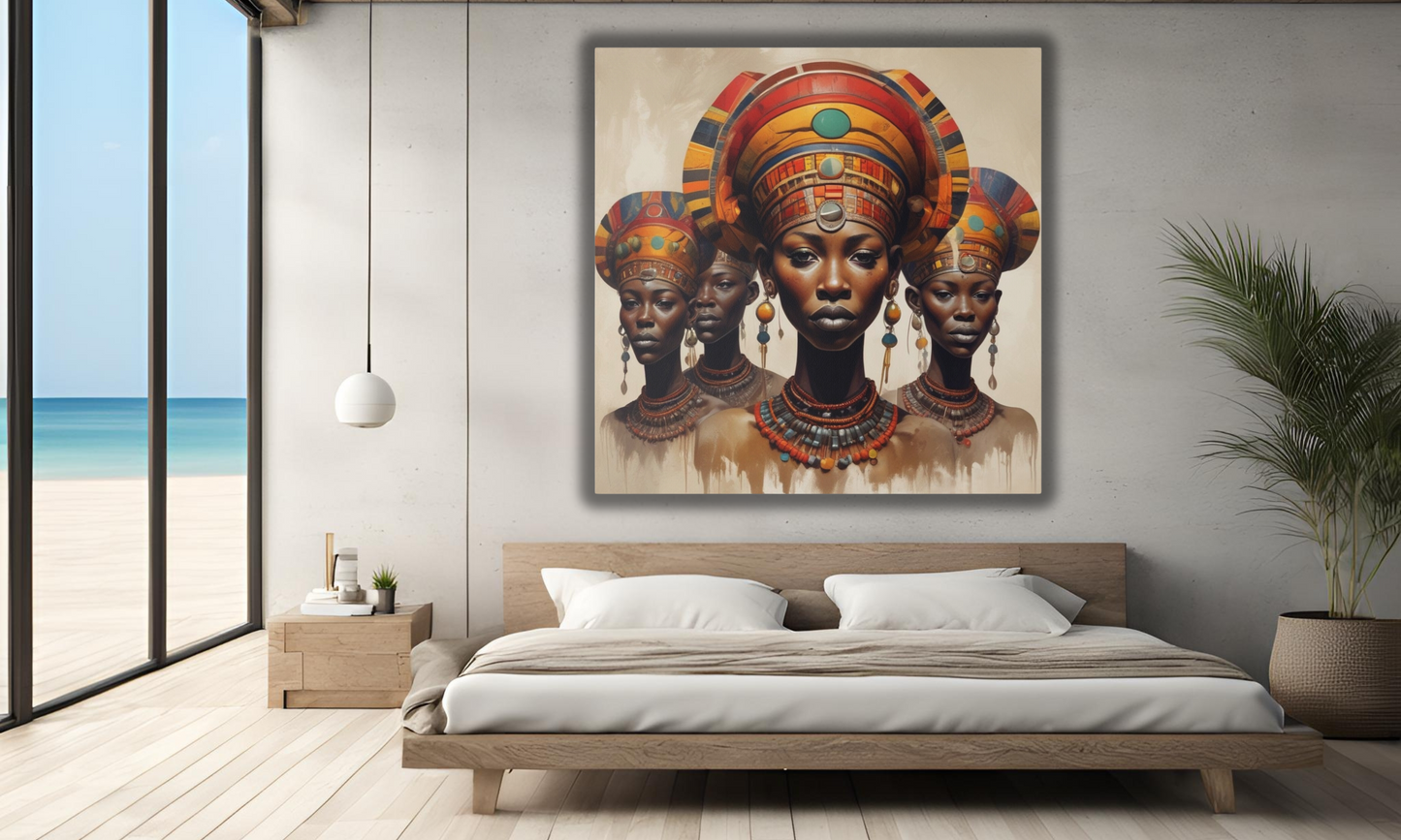 Beautiful African Tribal Women - Canvas Wall Art