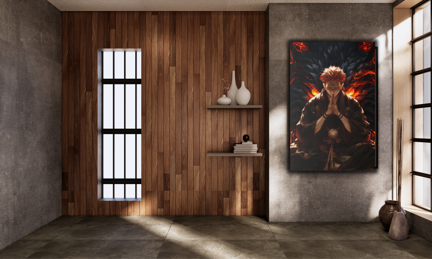 Anime Character with Wolf Spirit - Canvas Wall Art