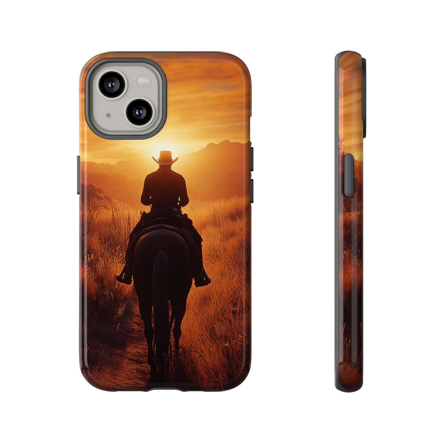 Chasing the Horizon: A Cowboy's Journey into the Sunset -  Phone Case - Tough Case, iPhone Case, Samsung Case, Google Pixel Case