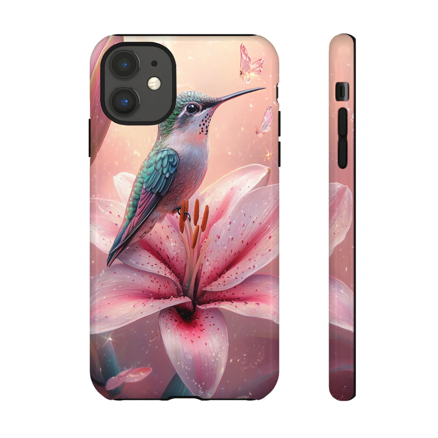 Hummingbird on Pink Lily Phone Case - Tough Case, iPhone Case, Samsung Phone Case