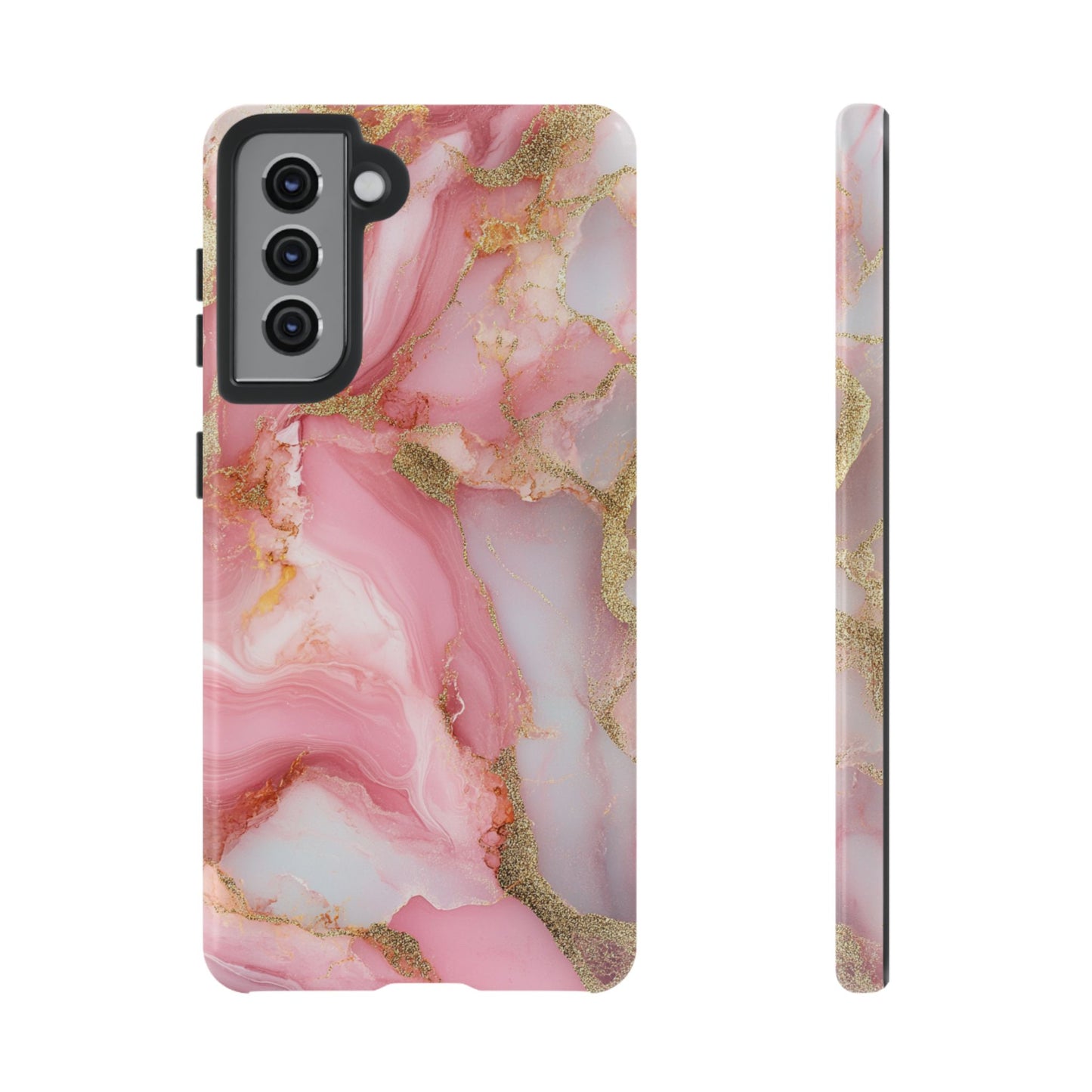 Pink and Gold Marbled Tough Phone Case, iPhone Case, Samsung Case