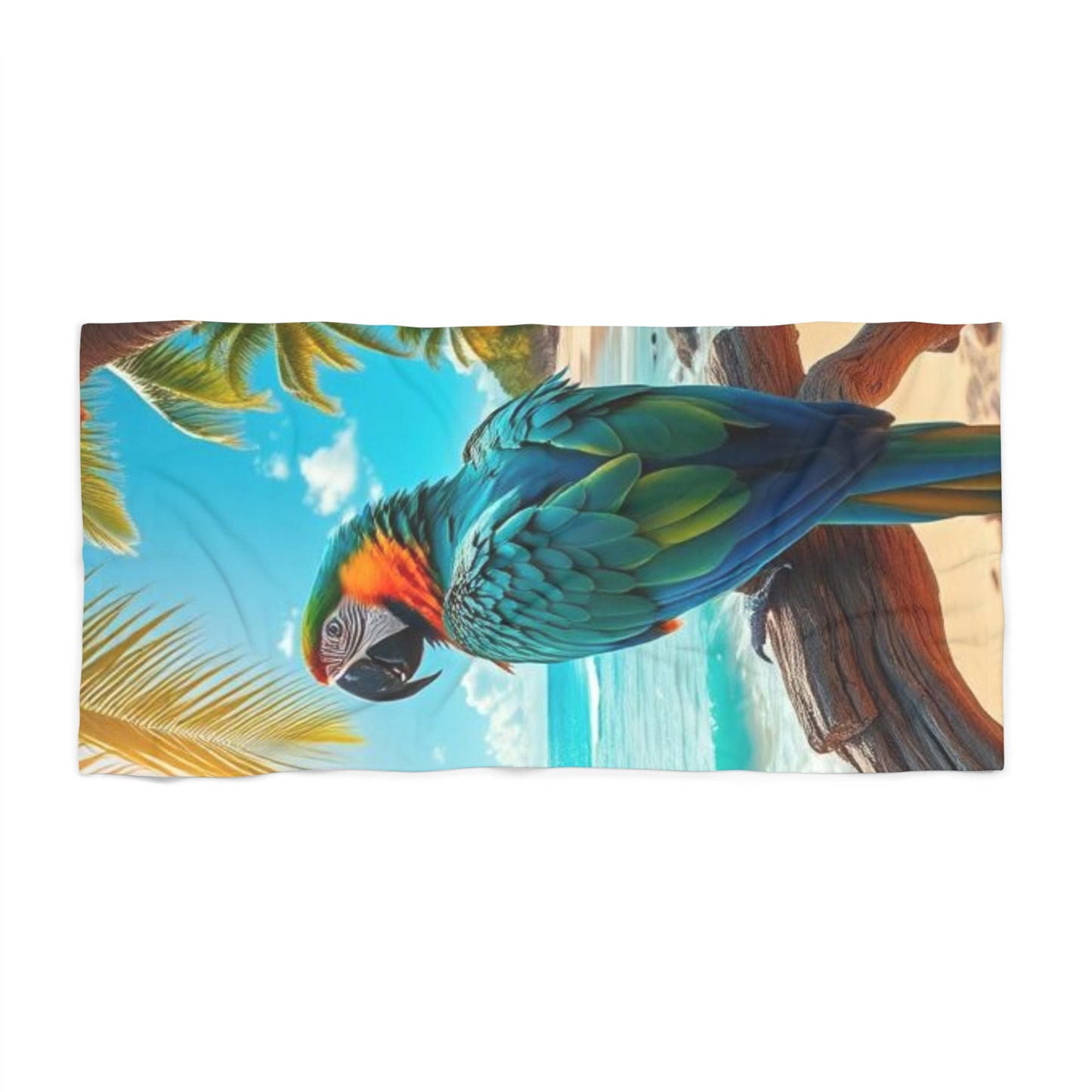 Vibrant Blue Parrot Paradise -  Beach Towel