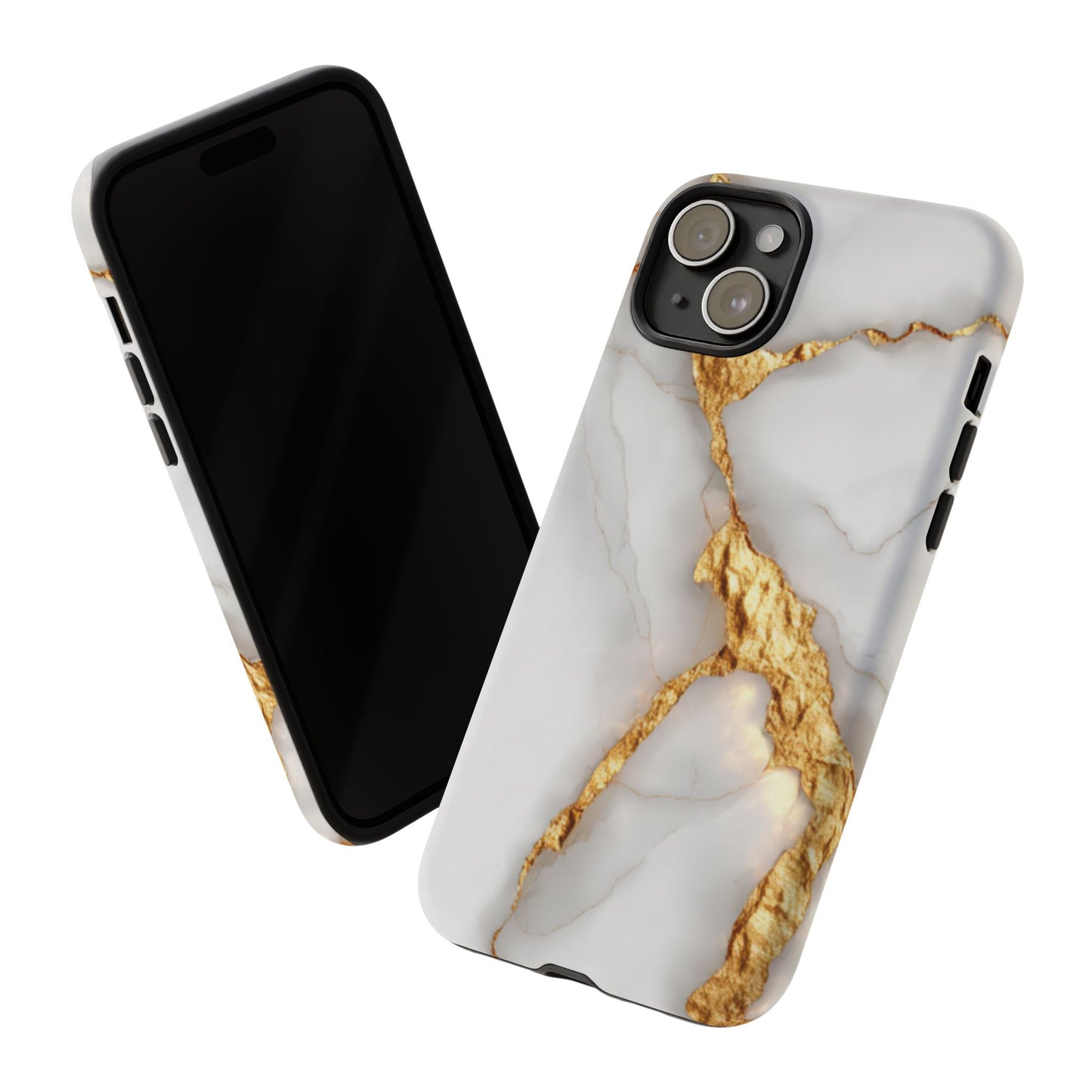 Gold and Marble Design - Tough Phone Case - iPhone or Samsung Phones