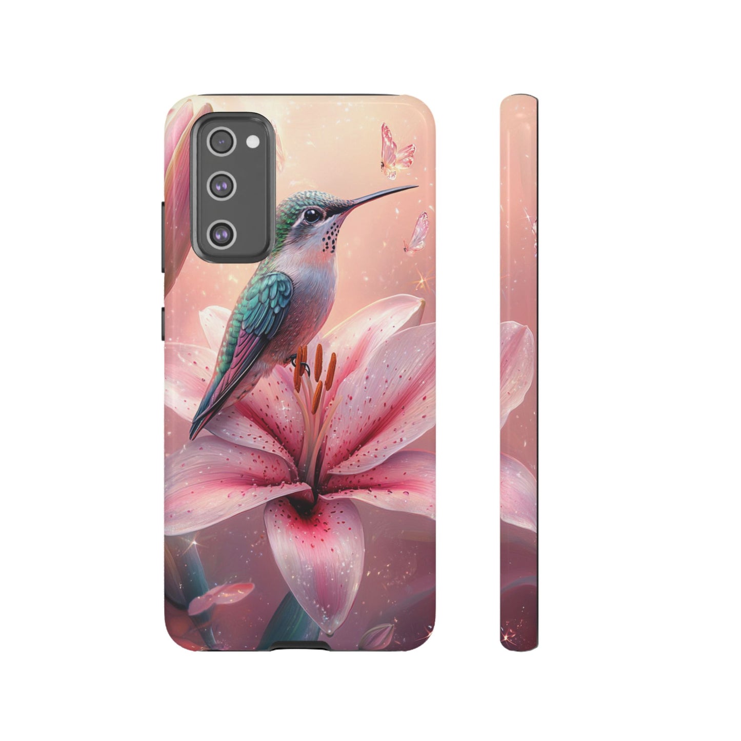 Hummingbird on Pink Lily Phone Case - Tough Case, iPhone Case, Samsung Phone Case