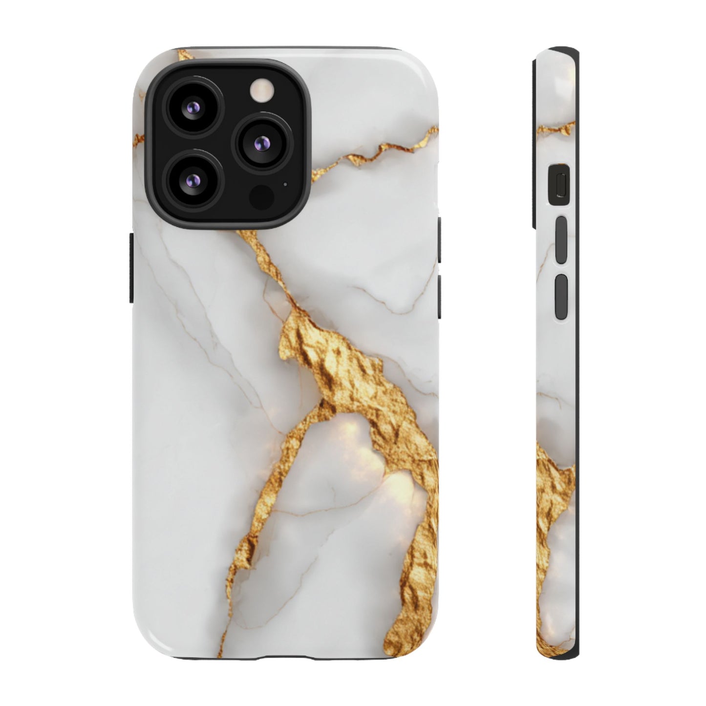 Gold and Marble Design - Tough Phone Case - iPhone or Samsung Phones