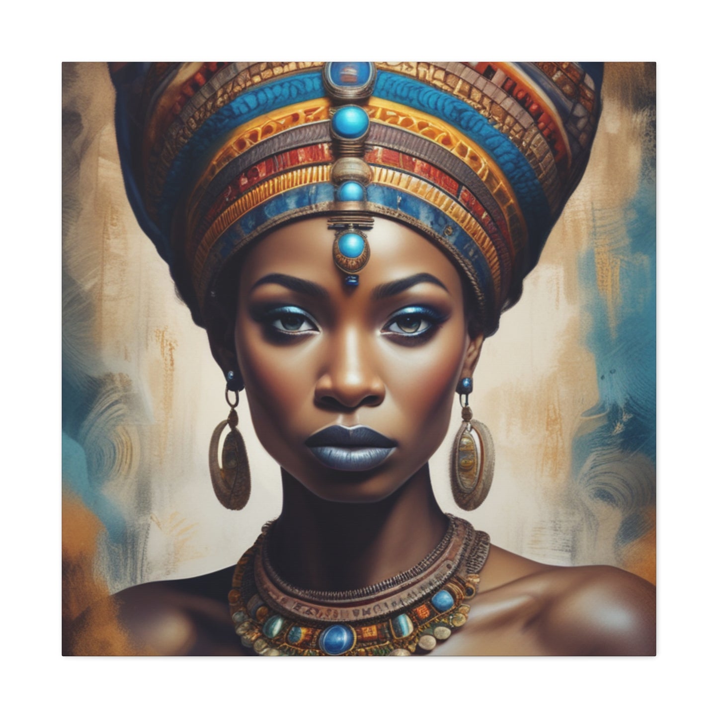 Beautiful African Woman with Hazel Eyes - Canvas Wall Art