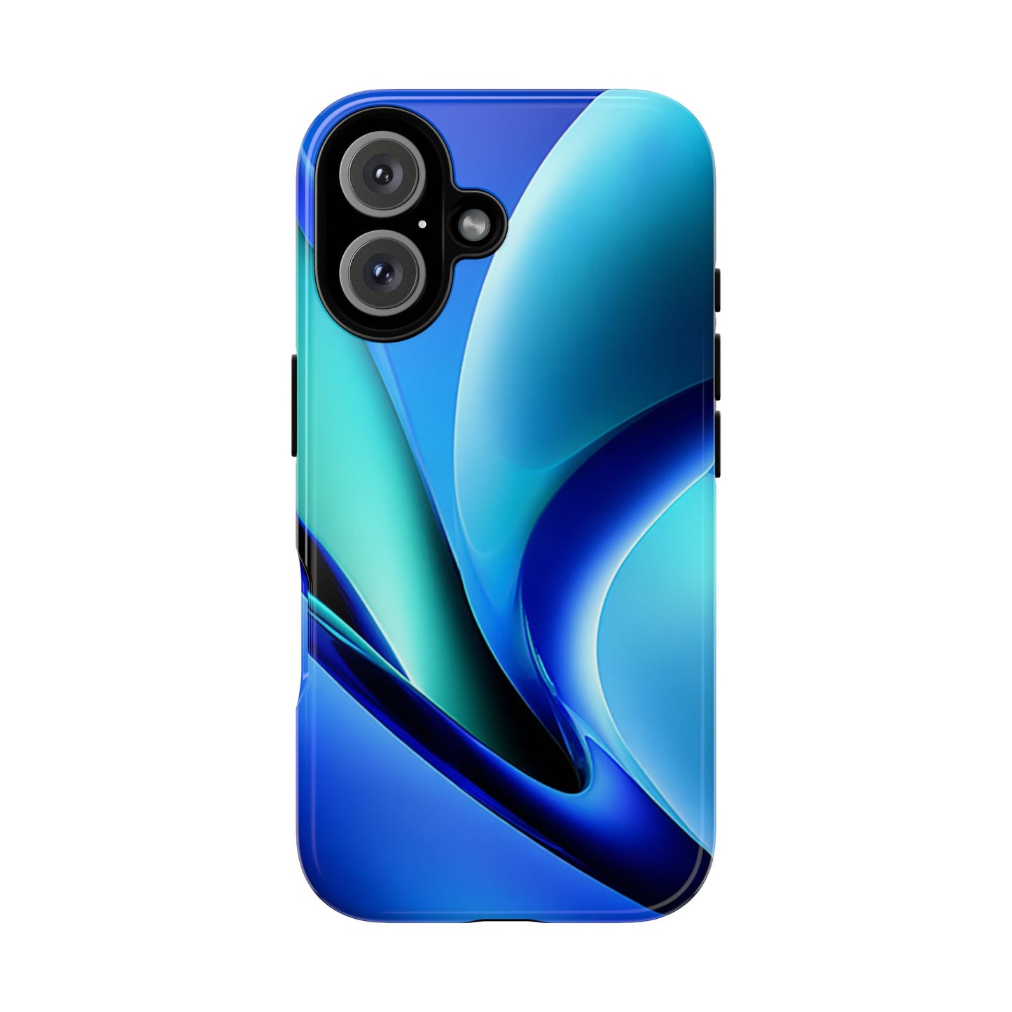 Abstract Blue/Turquoise Tough Phone Case – Compatible with iPhone & Samsung