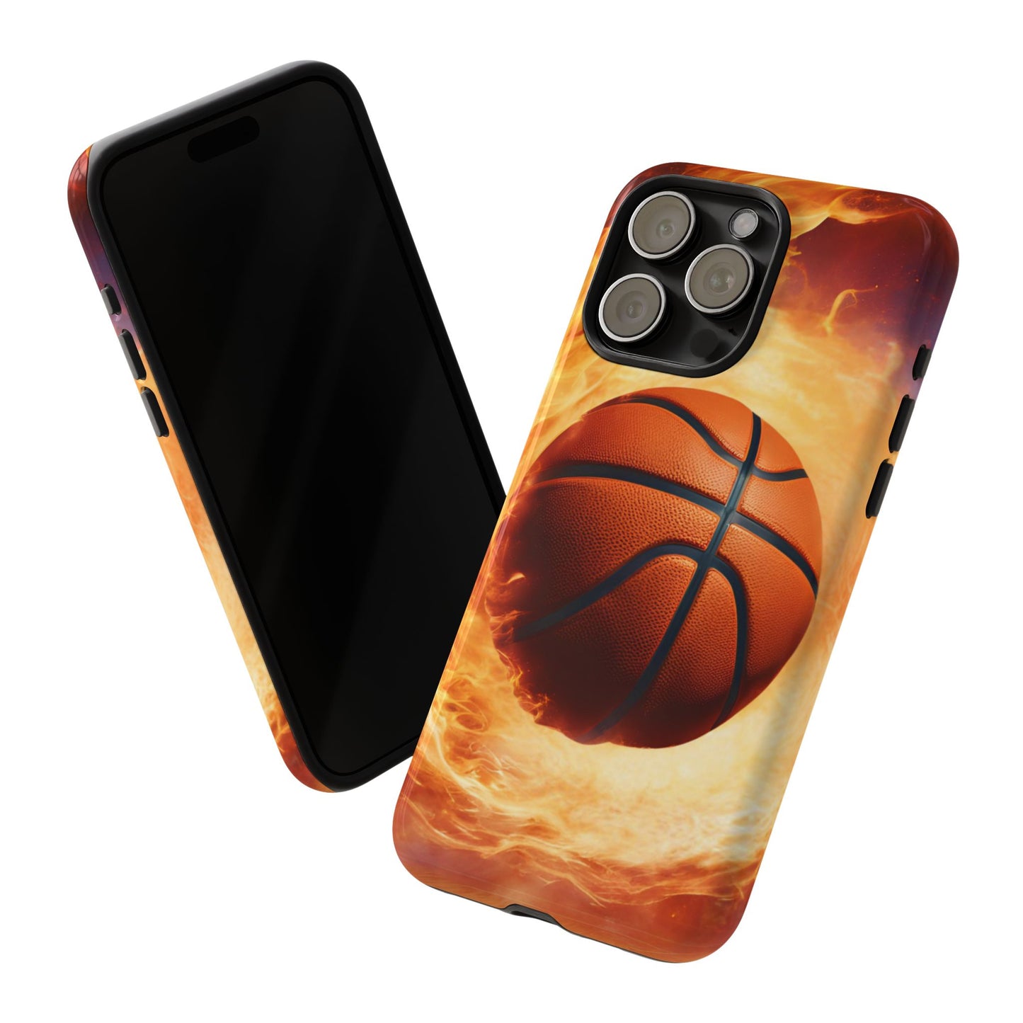 Basketball on Fire - Tough Phone Case for iPhone, Samsung, and Google Pixel for Ultimate Protection