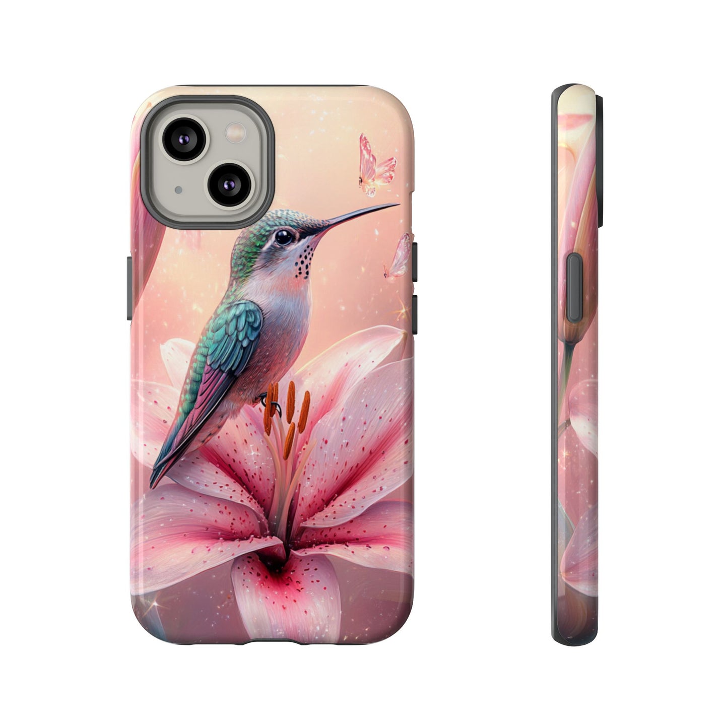 Hummingbird on Pink Lily Phone Case - Tough Case, iPhone Case, Samsung Phone Case