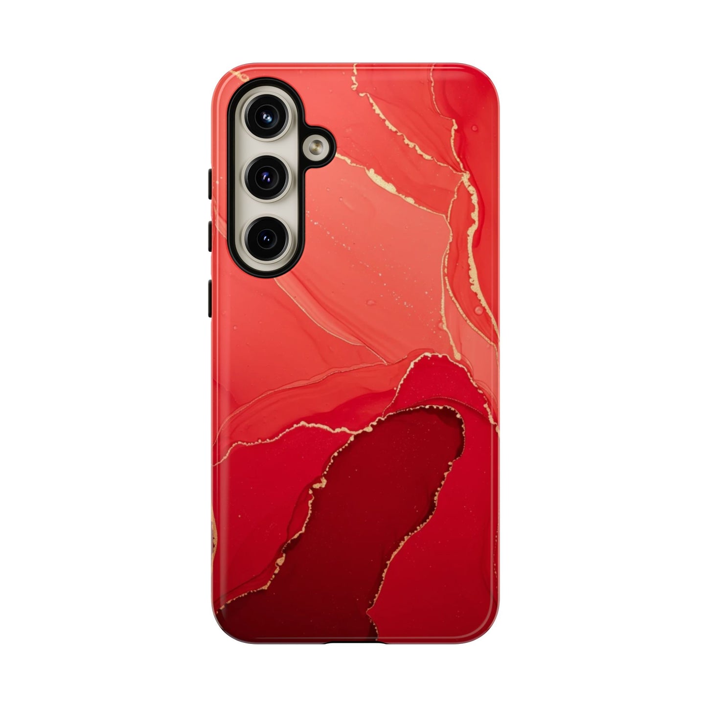 Red & Gold Marble Design - Tough Phone Case - iPhone or Samsung Phones