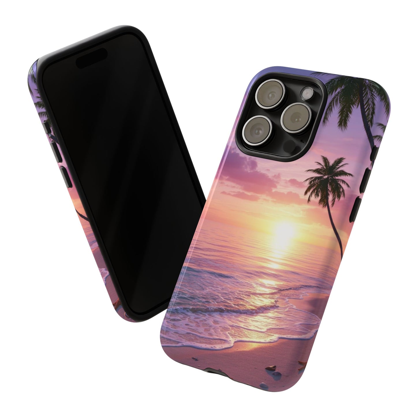 Pink Sunrise over the Ocean - Tough Phone Case - iPhone or Samsung Phones