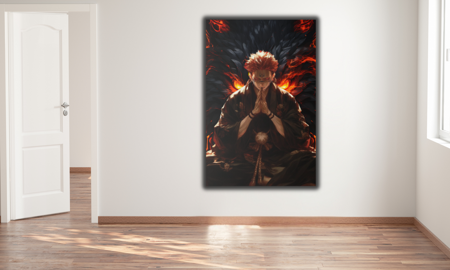 Anime Character with Wolf Spirit - Canvas Wall Art