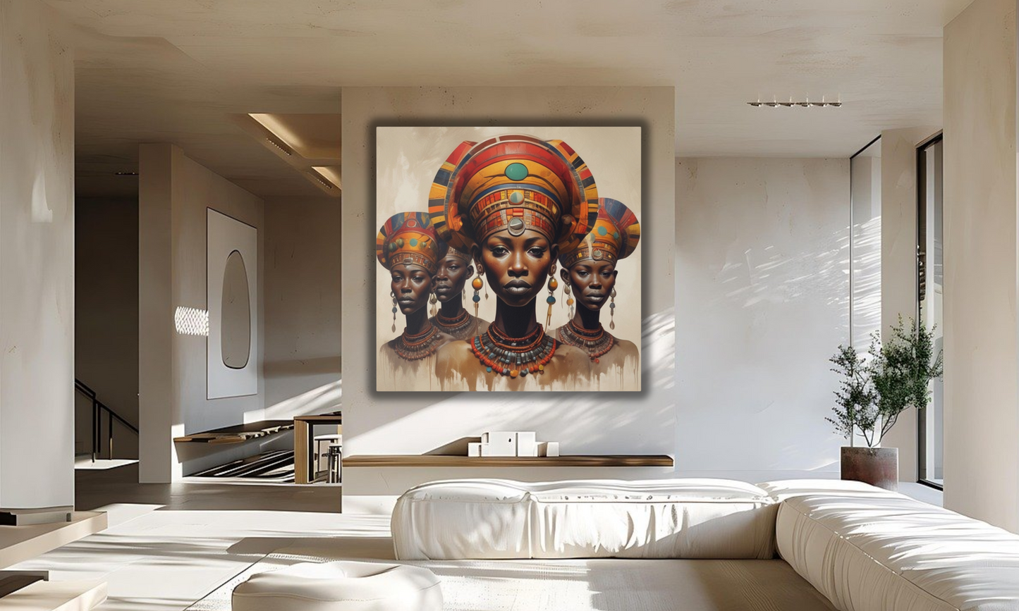 Beautiful African Tribal Women - Canvas Wall Art