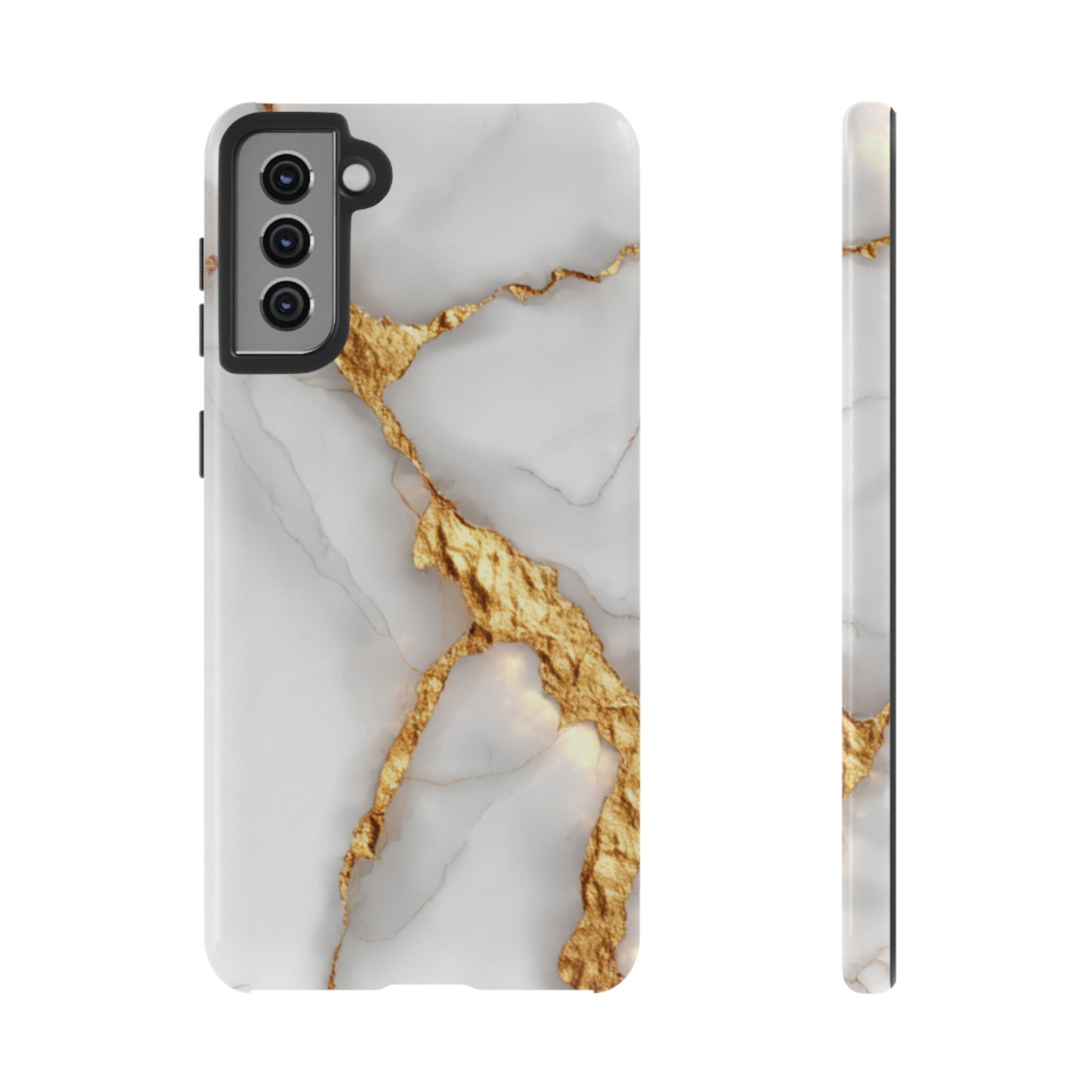 Gold and Marble Design - Tough Phone Case - iPhone or Samsung Phones