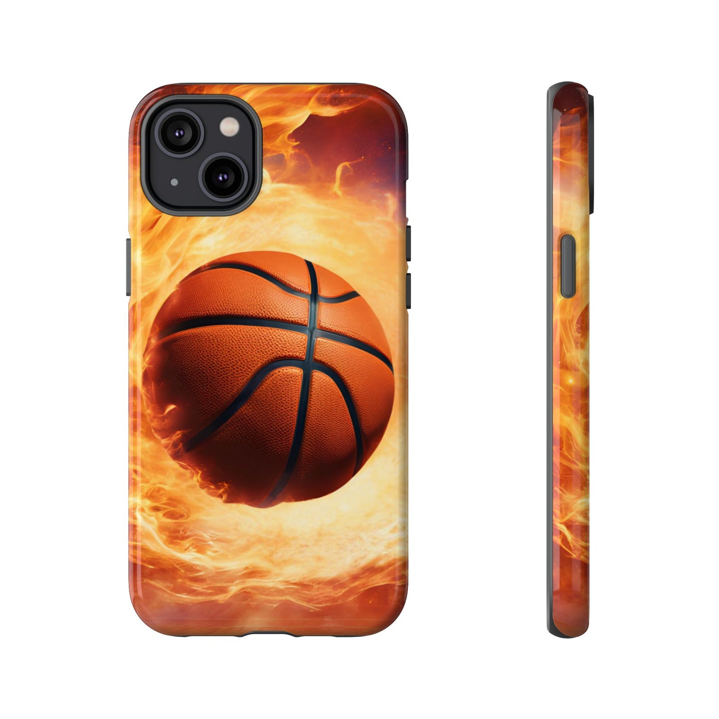 Basketball on Fire - Tough Phone Case for iPhone, Samsung, and Google Pixel for Ultimate Protection