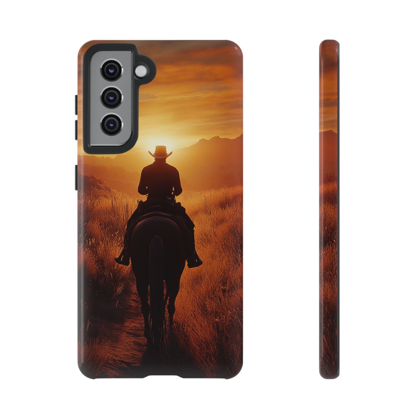 Chasing the Horizon: A Cowboy's Journey into the Sunset -  Phone Case - Tough Case, iPhone Case, Samsung Case, Google Pixel Case