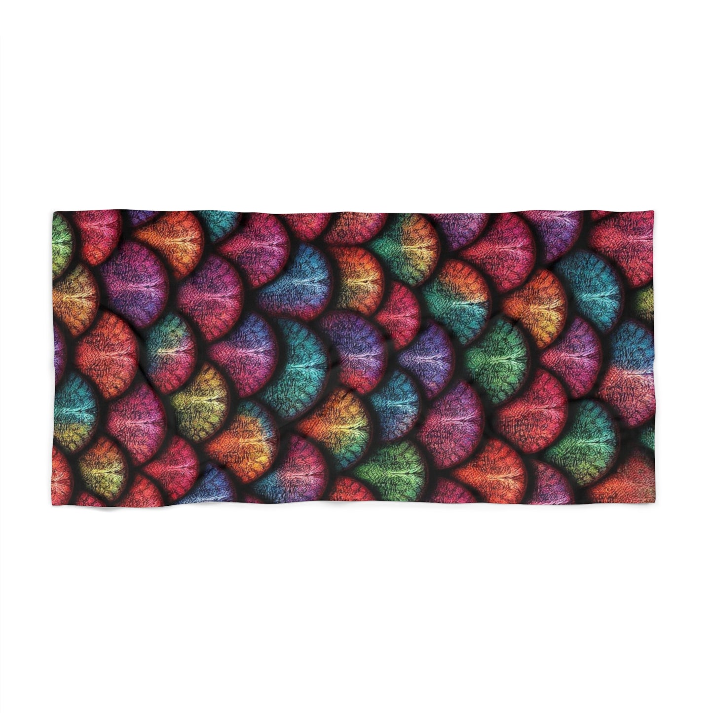 Colorful Mermaid Tail Beach Towel