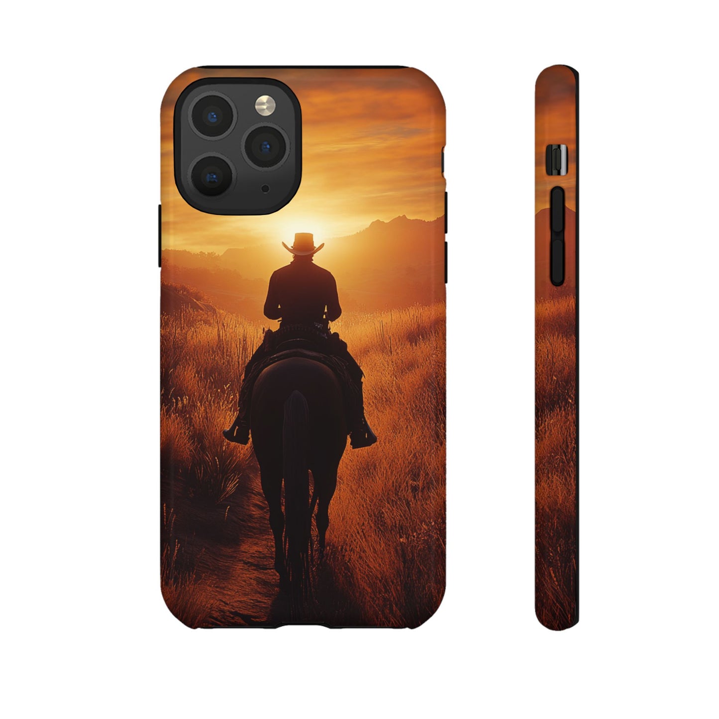 Chasing the Horizon: A Cowboy's Journey into the Sunset -  Phone Case - Tough Case, iPhone Case, Samsung Case, Google Pixel Case