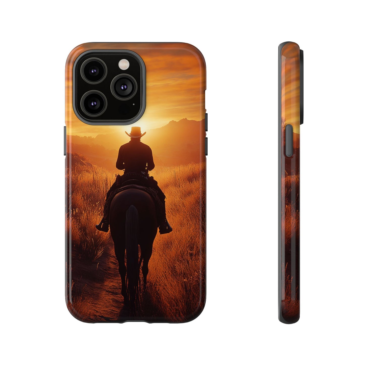 Chasing the Horizon: A Cowboy's Journey into the Sunset -  Phone Case - Tough Case, iPhone Case, Samsung Case, Google Pixel Case