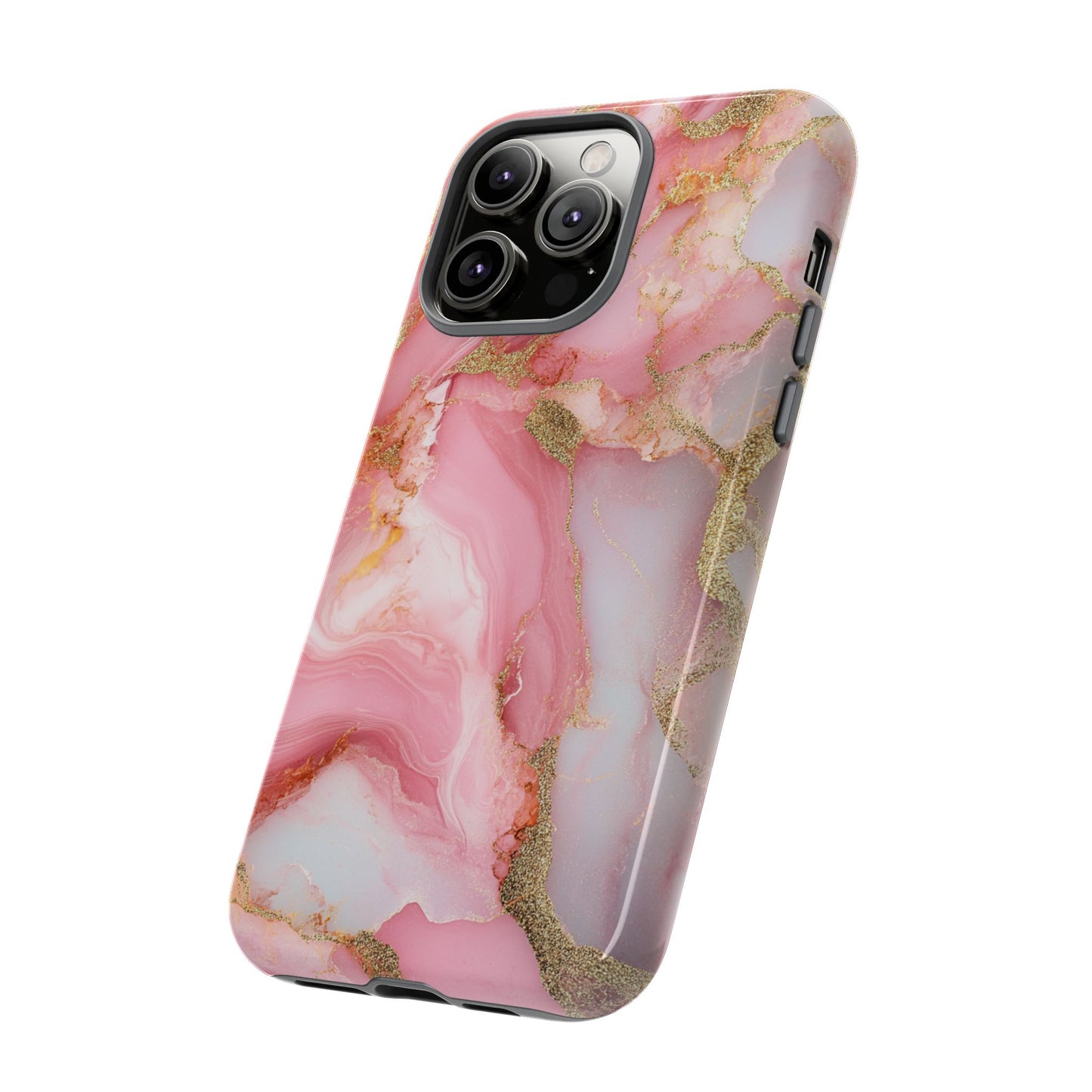 Pink and Gold Marbled Tough Phone Case, iPhone Case, Samsung Case