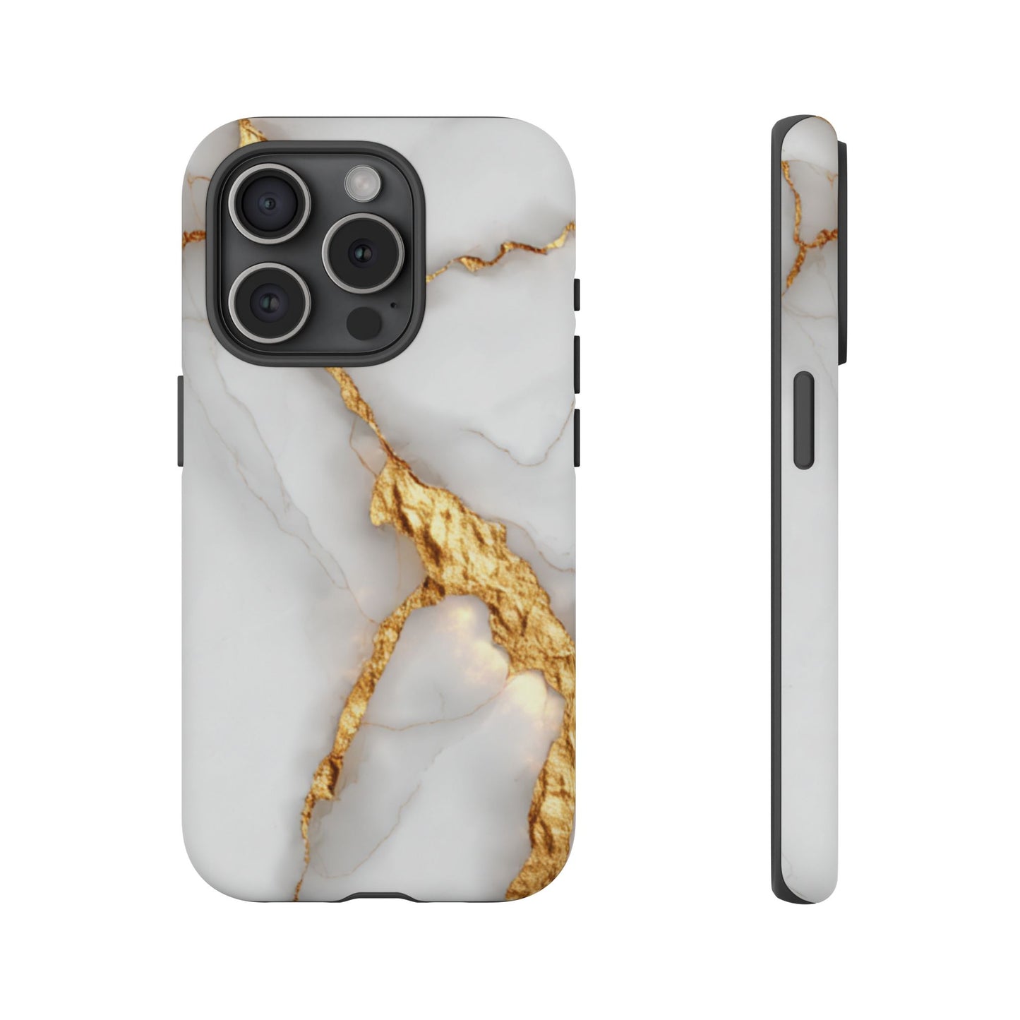 Gold and Marble Design - Tough Phone Case - iPhone or Samsung Phones
