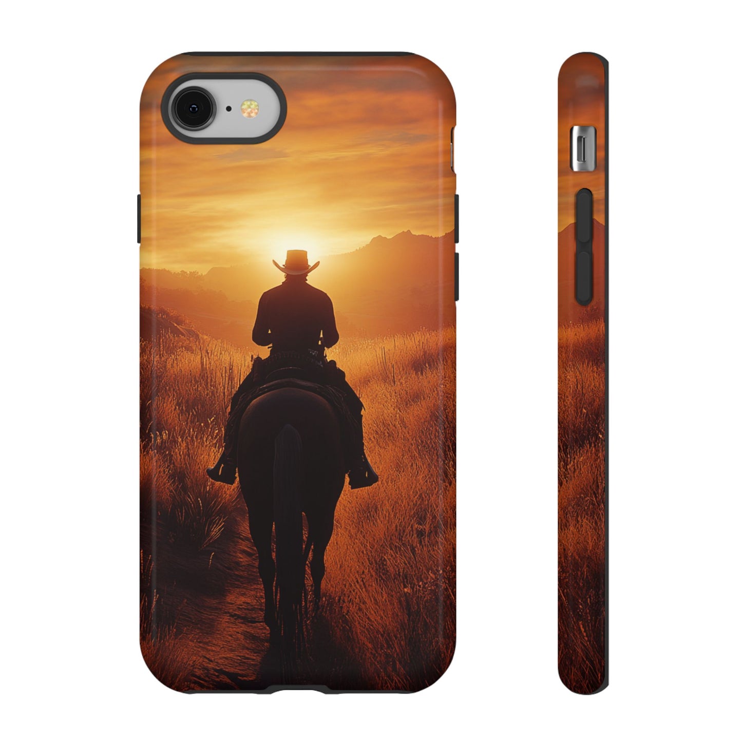 Chasing the Horizon: A Cowboy's Journey into the Sunset -  Phone Case - Tough Case, iPhone Case, Samsung Case, Google Pixel Case