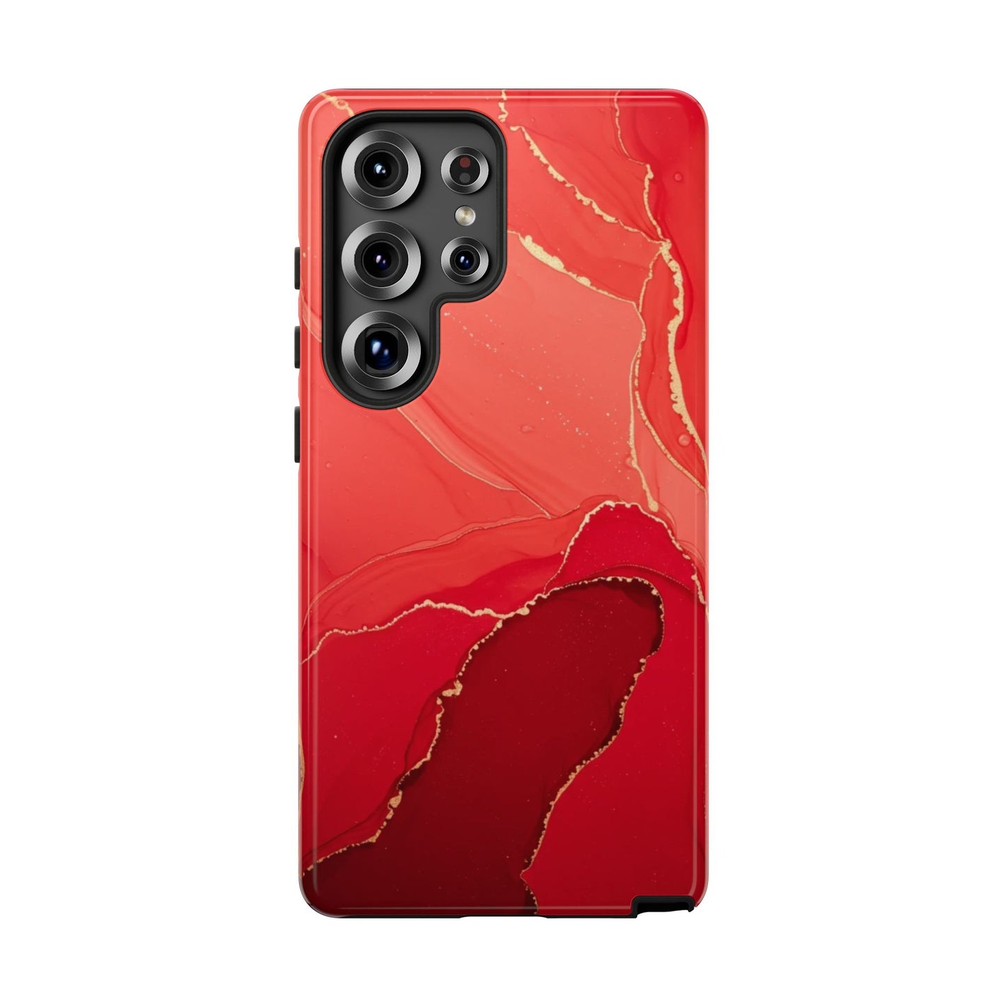 Red & Gold Marble Design - Tough Phone Case - iPhone or Samsung Phones