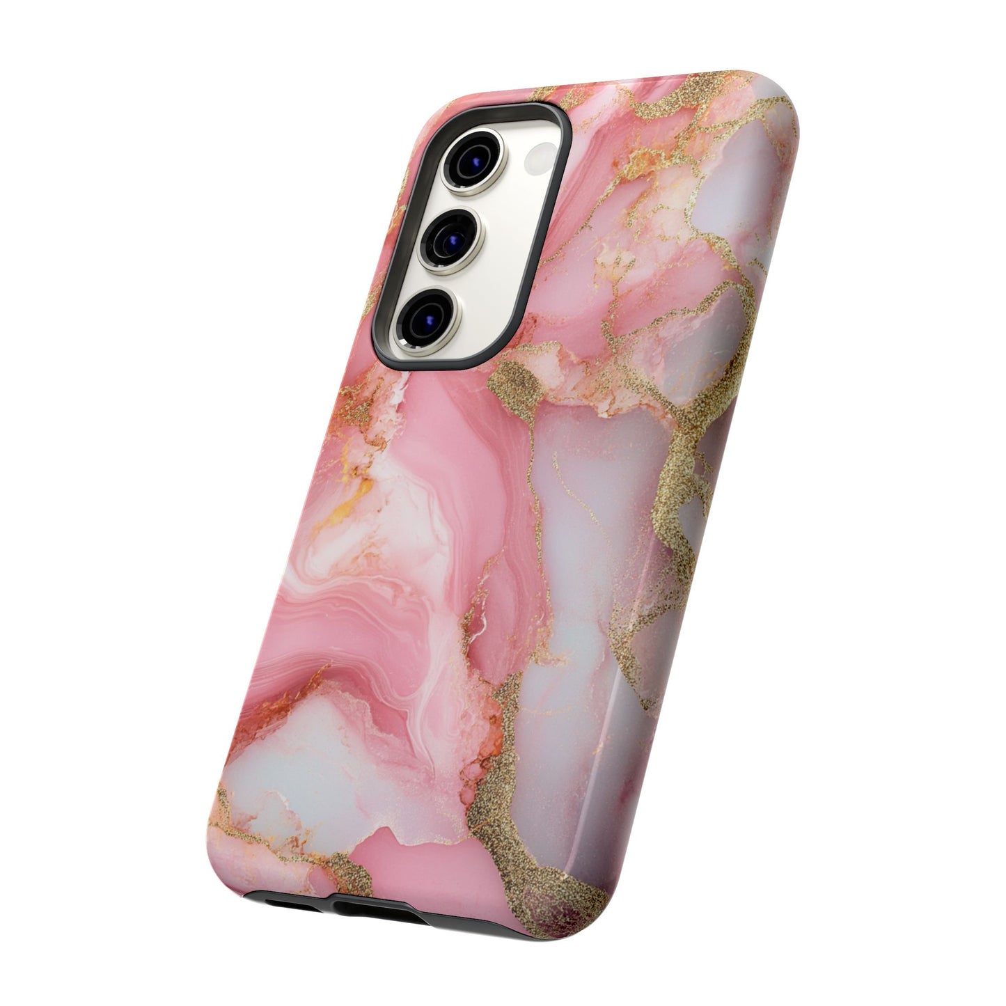 Pink and Gold Marbled Tough Phone Case, iPhone Case, Samsung Case