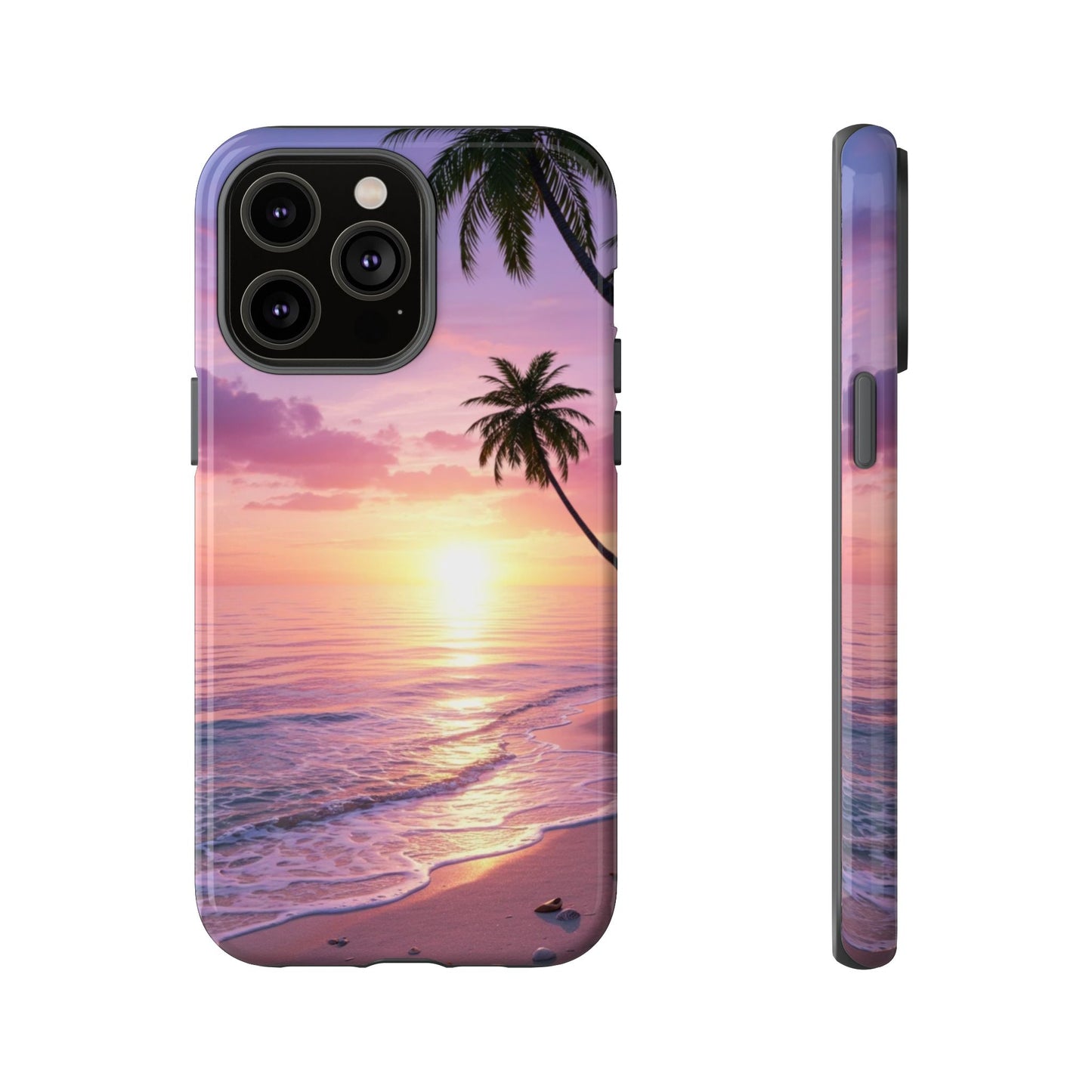 Pink Sunrise over the Ocean - Tough Phone Case - iPhone or Samsung Phones