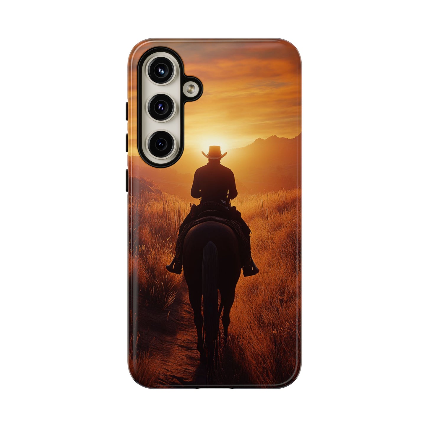 Chasing the Horizon: A Cowboy's Journey into the Sunset -  Phone Case - Tough Case, iPhone Case, Samsung Case, Google Pixel Case