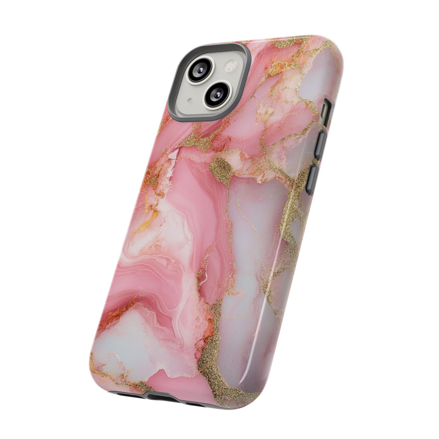 Pink and Gold Marbled Tough Phone Case, iPhone Case, Samsung Case