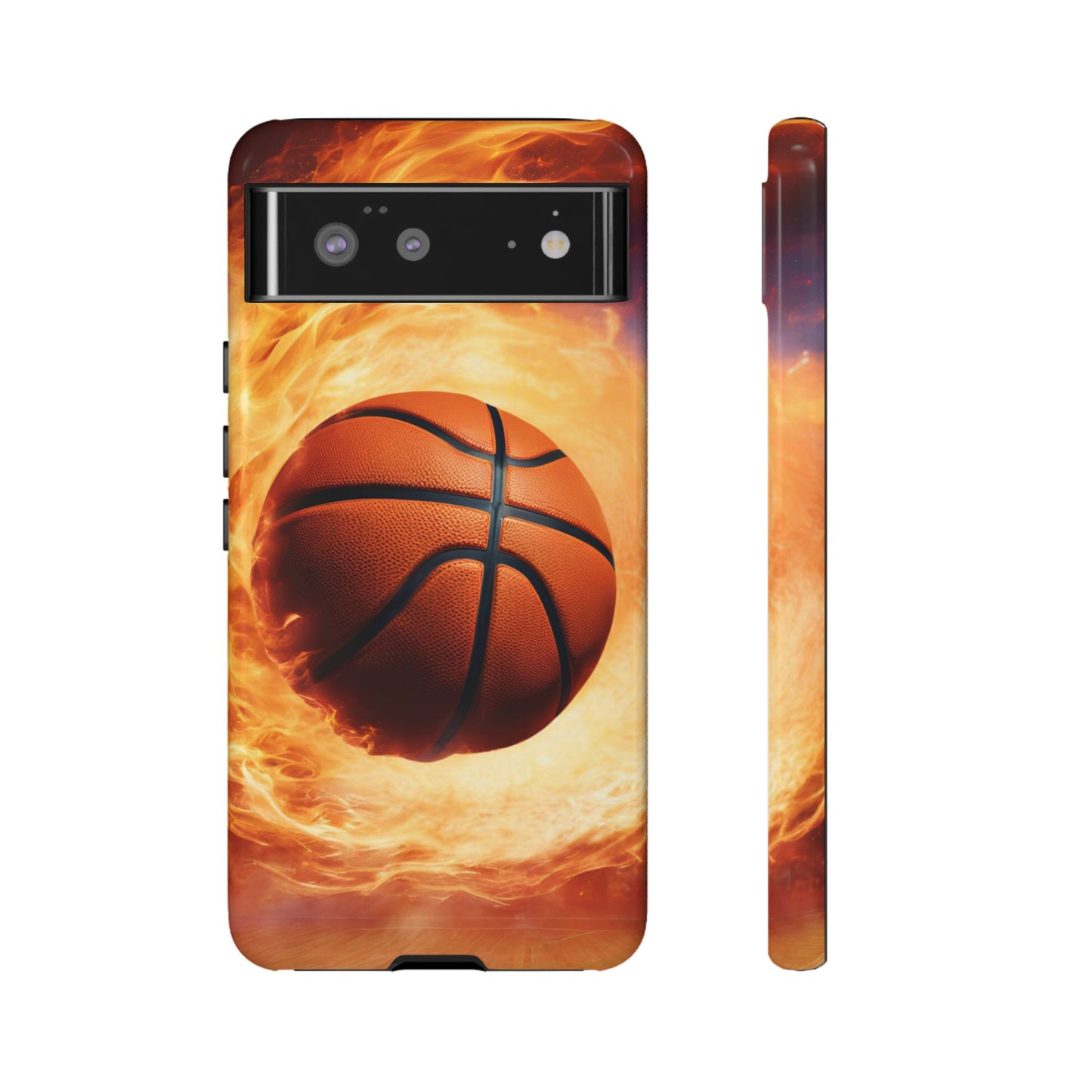 Basketball on Fire - Tough Phone Case for iPhone, Samsung, and Google Pixel for Ultimate Protection