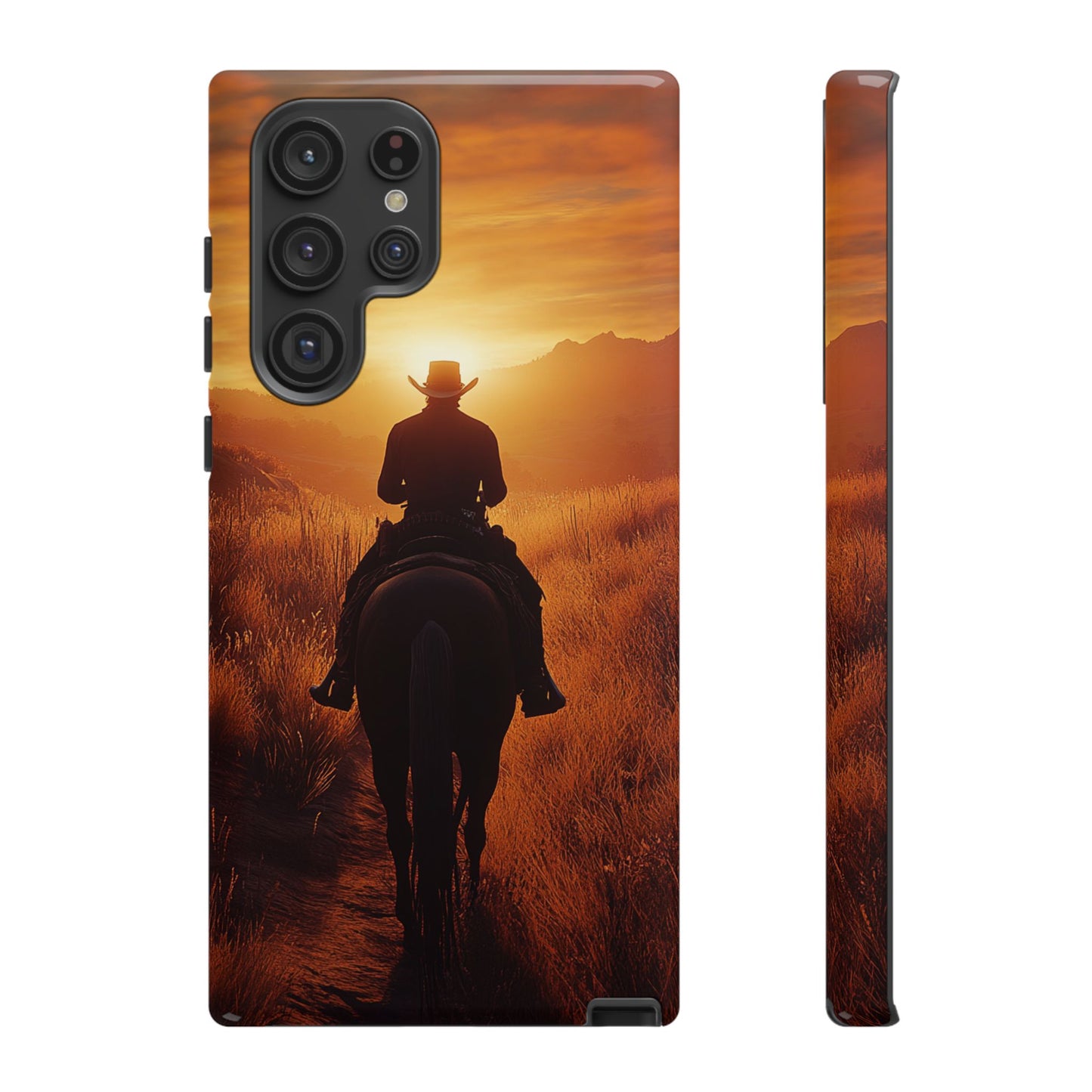 Chasing the Horizon: A Cowboy's Journey into the Sunset -  Phone Case - Tough Case, iPhone Case, Samsung Case, Google Pixel Case