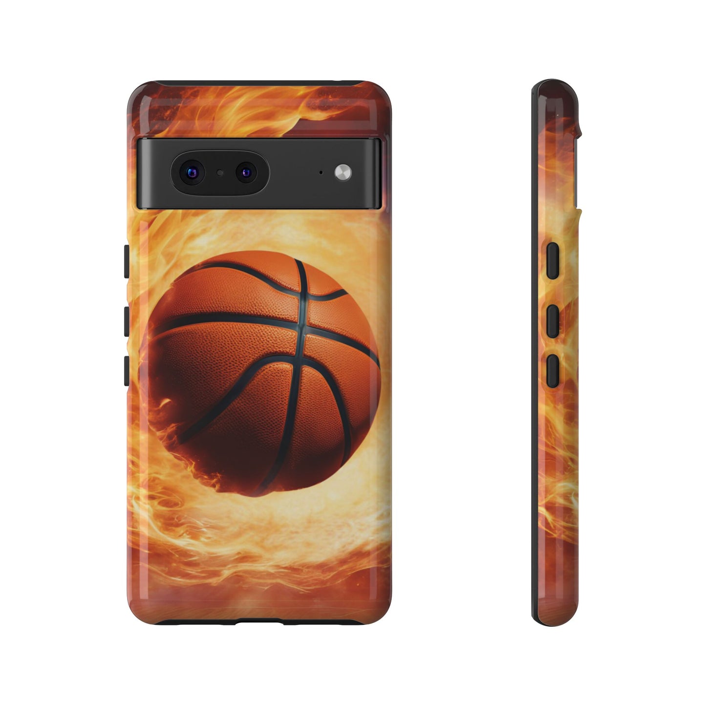 Basketball on Fire - Tough Phone Case for iPhone, Samsung, and Google Pixel for Ultimate Protection