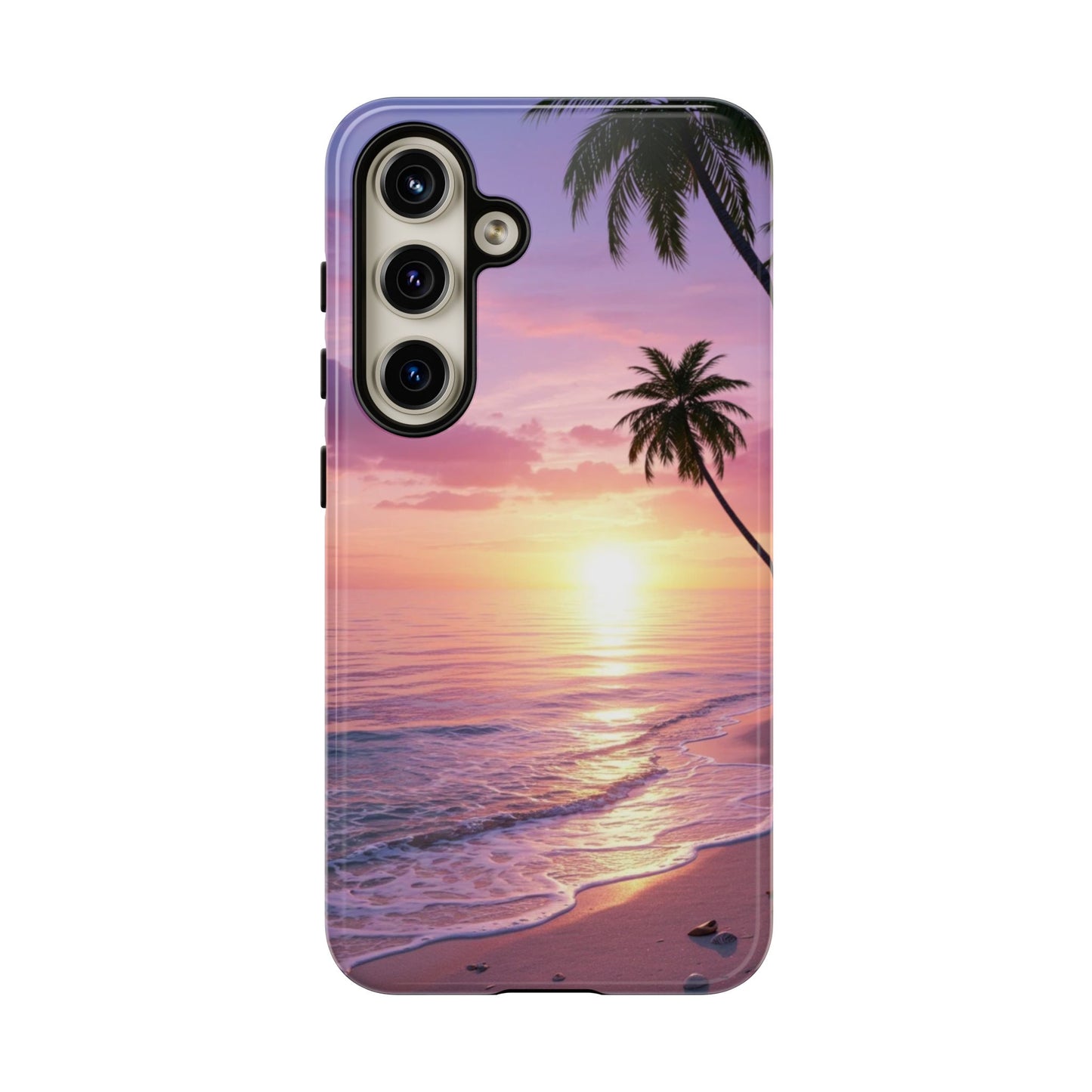 Pink Sunrise over the Ocean - Tough Phone Case - iPhone or Samsung Phones