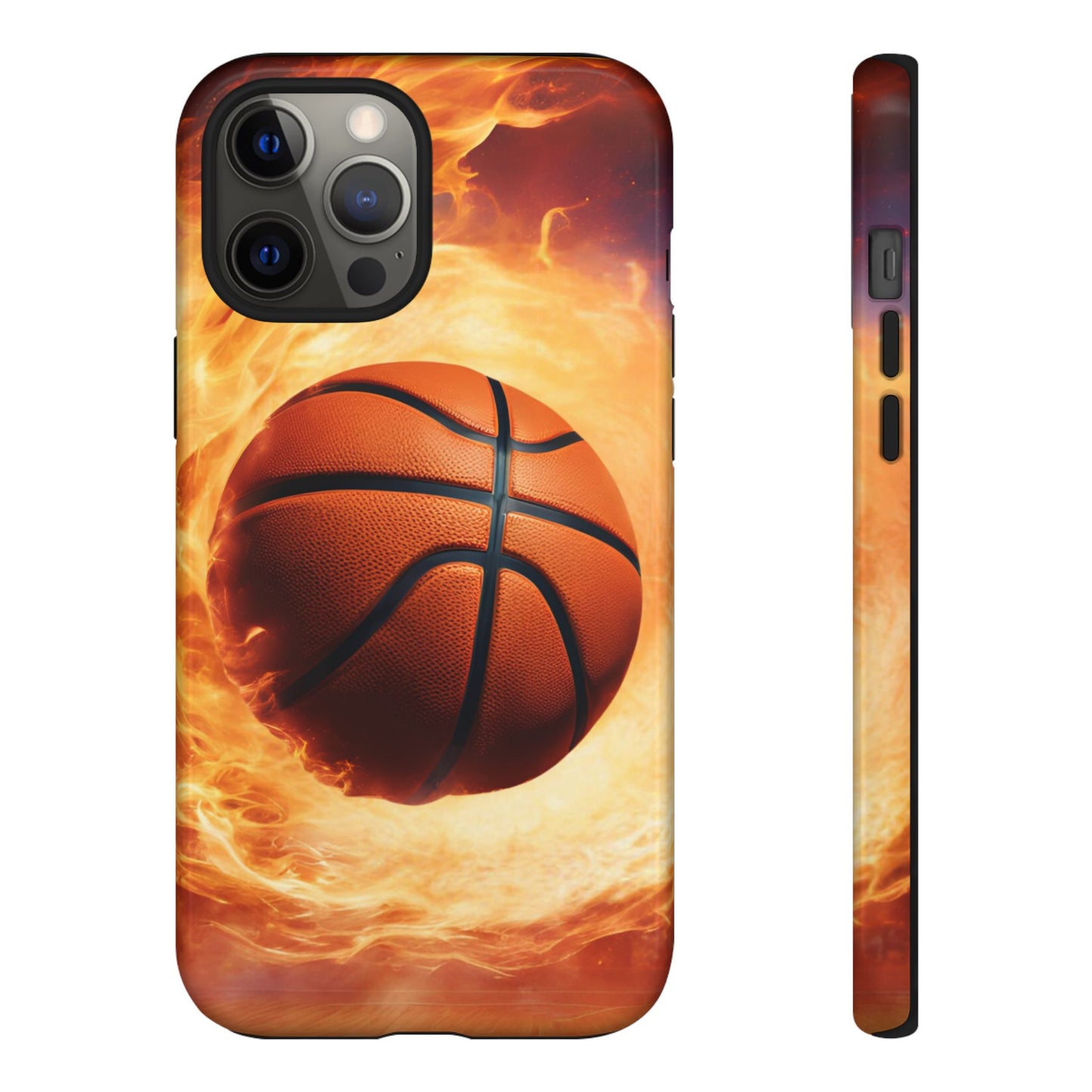 Basketball on Fire - Tough Phone Case for iPhone, Samsung, and Google Pixel for Ultimate Protection