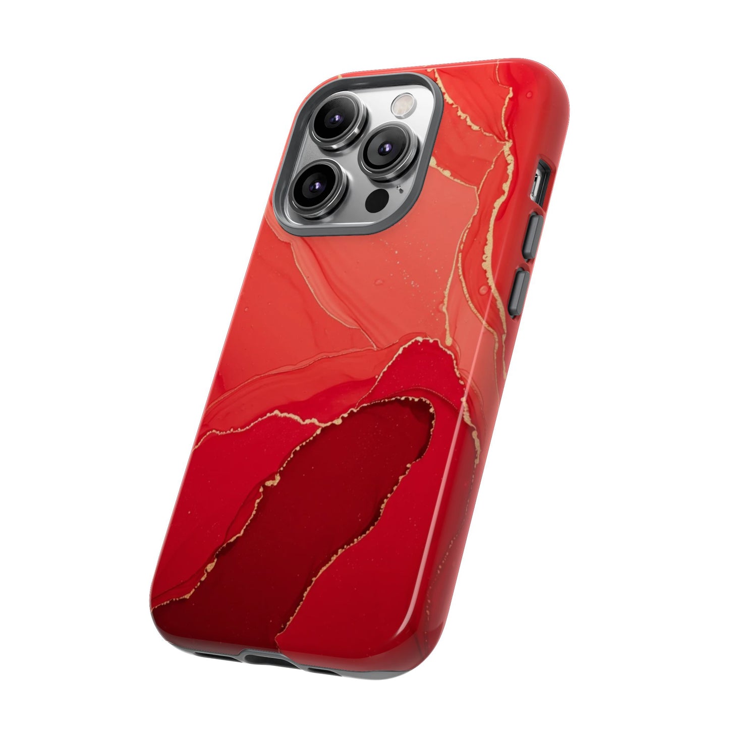 Red & Gold Marble Design - Tough Phone Case - iPhone or Samsung Phones