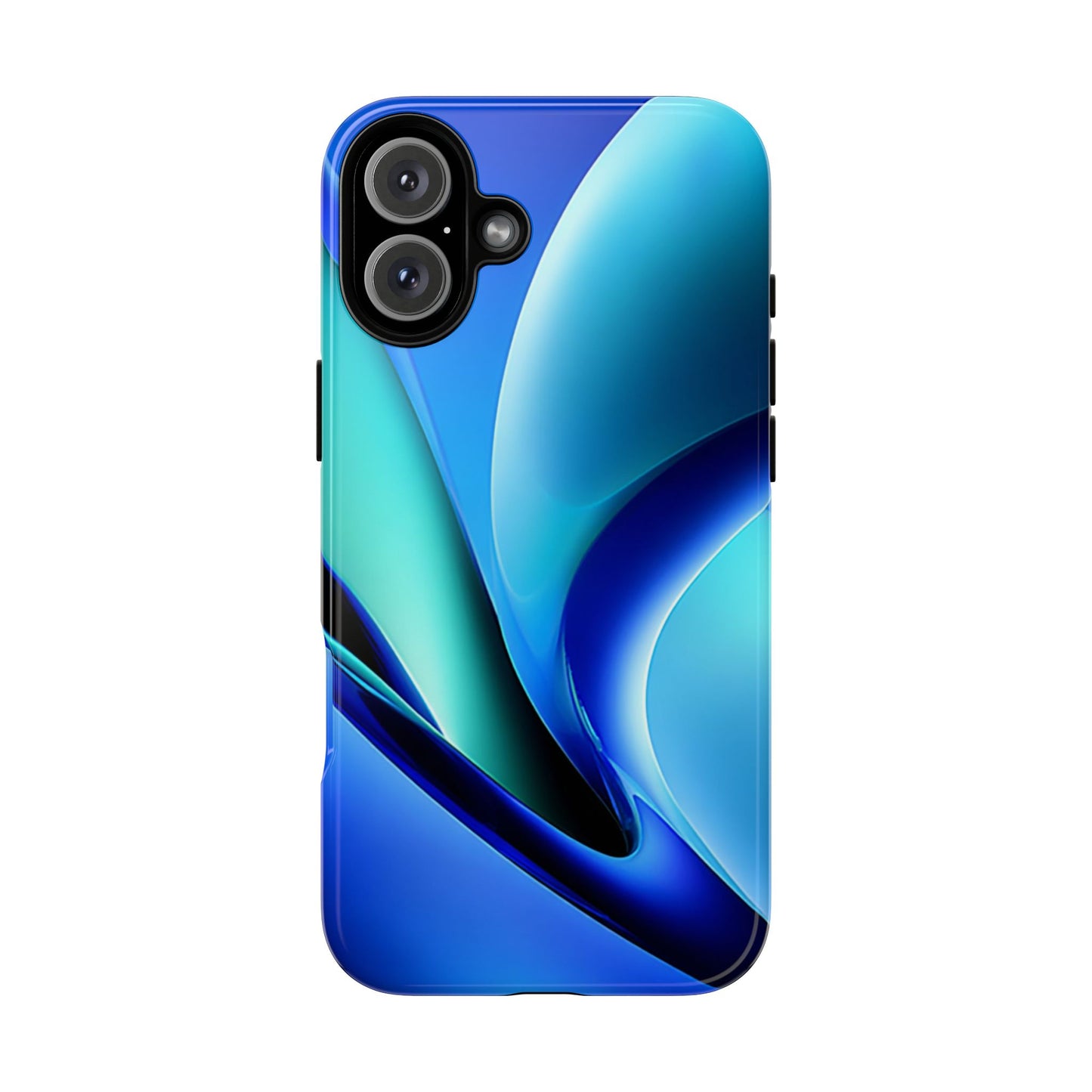 Abstract Blue/Turquoise Tough Phone Case – Compatible with iPhone & Samsung