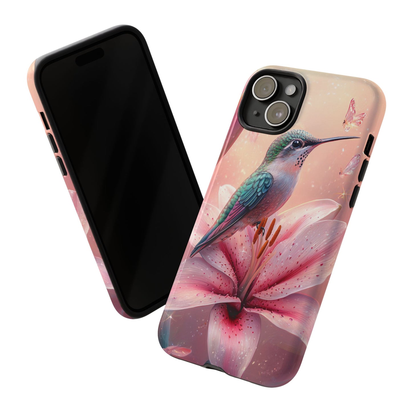 Hummingbird on Pink Lily Phone Case - Tough Case, iPhone Case, Samsung Phone Case