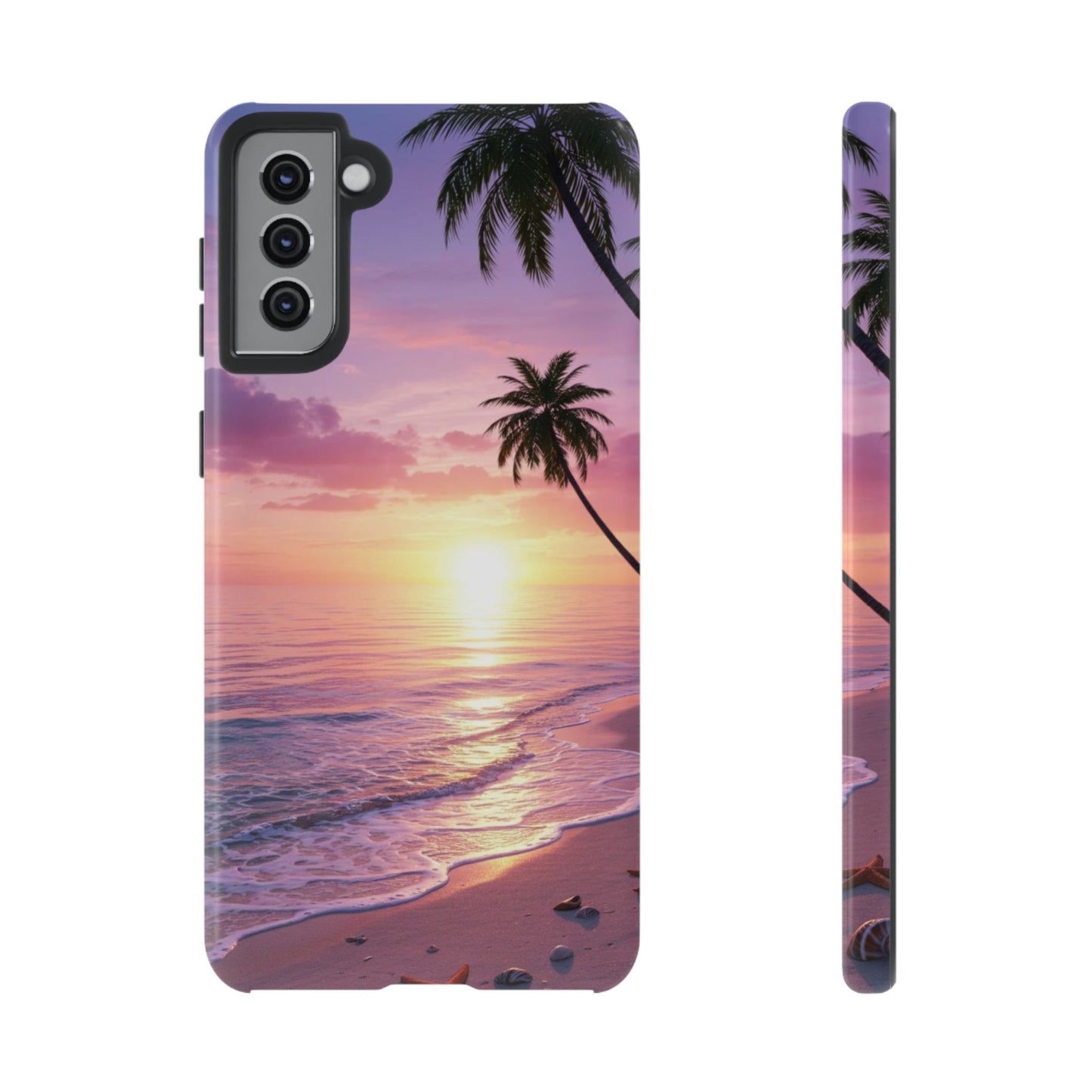Pink Sunrise over the Ocean - Tough Phone Case - iPhone or Samsung Phones