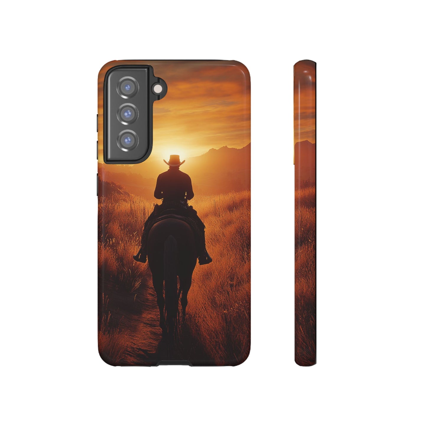 Chasing the Horizon: A Cowboy's Journey into the Sunset -  Phone Case - Tough Case, iPhone Case, Samsung Case, Google Pixel Case