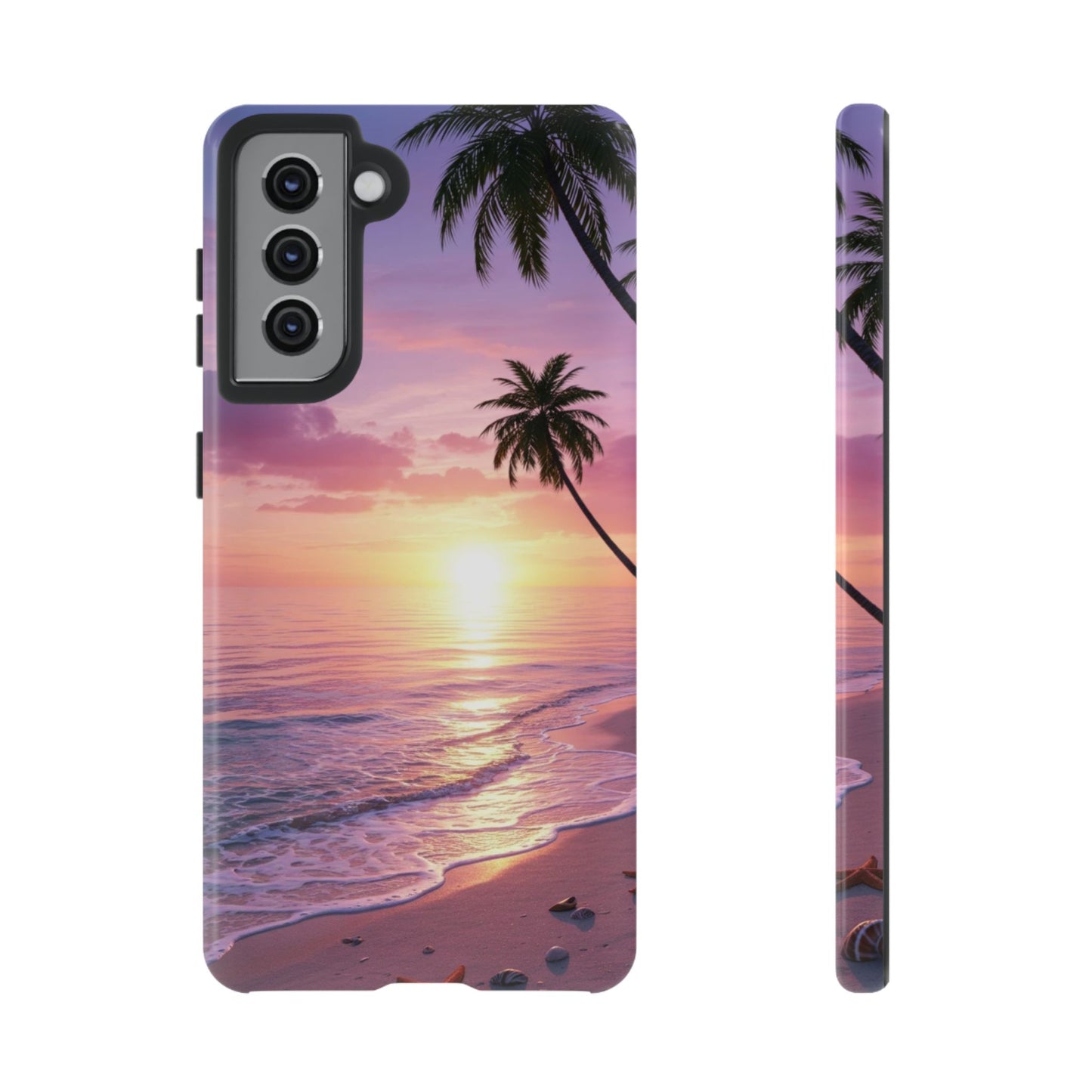 Pink Sunrise over the Ocean - Tough Phone Case - iPhone or Samsung Phones