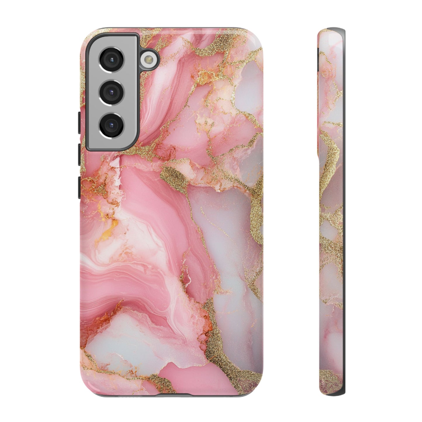 Pink and Gold Marbled Tough Phone Case, iPhone Case, Samsung Case