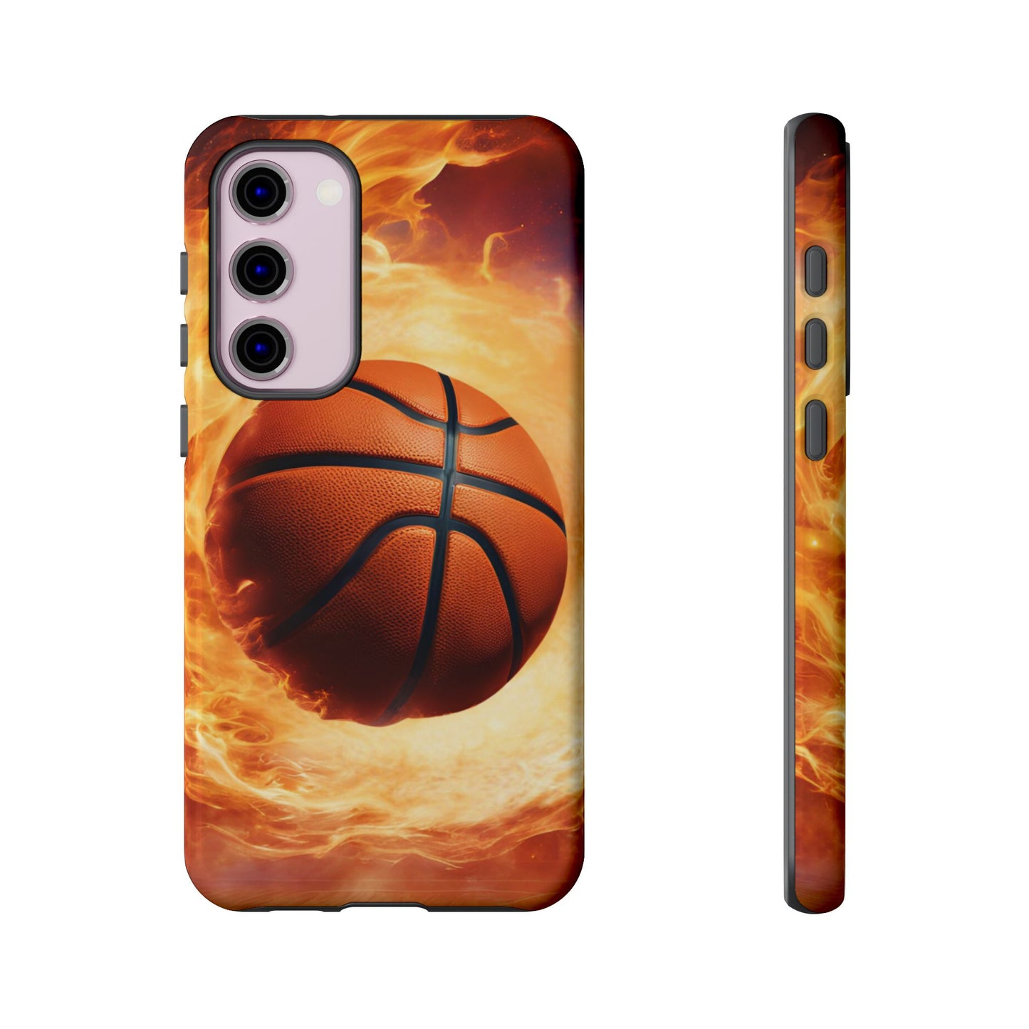 Basketball on Fire - Tough Phone Case for iPhone, Samsung, and Google Pixel for Ultimate Protection