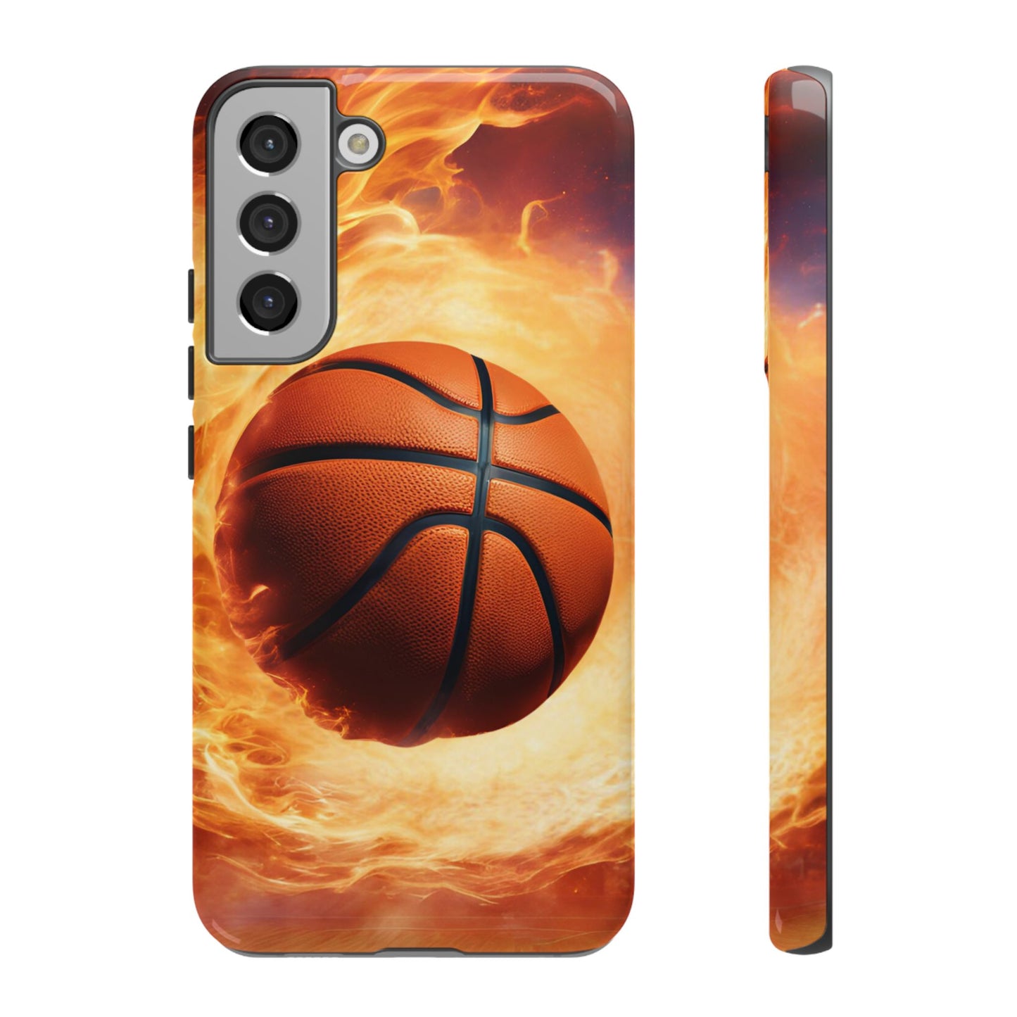 Basketball on Fire - Tough Phone Case for iPhone, Samsung, and Google Pixel for Ultimate Protection