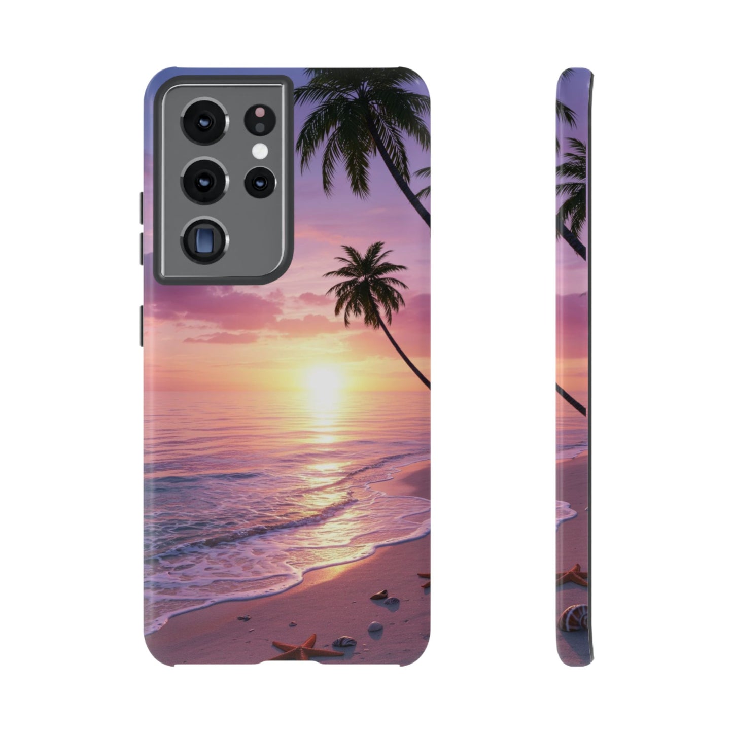 Pink Sunrise over the Ocean - Tough Phone Case - iPhone or Samsung Phones