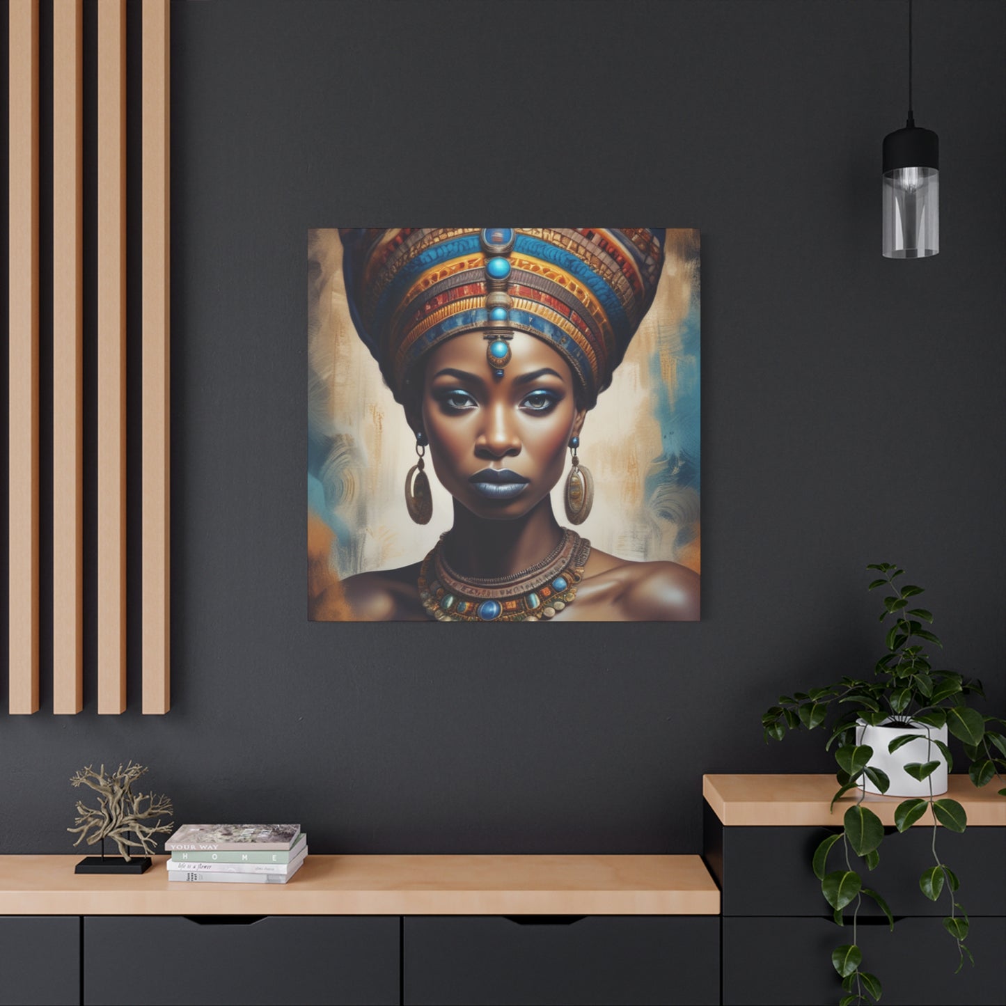 Beautiful African Woman with Hazel Eyes - Canvas Wall Art