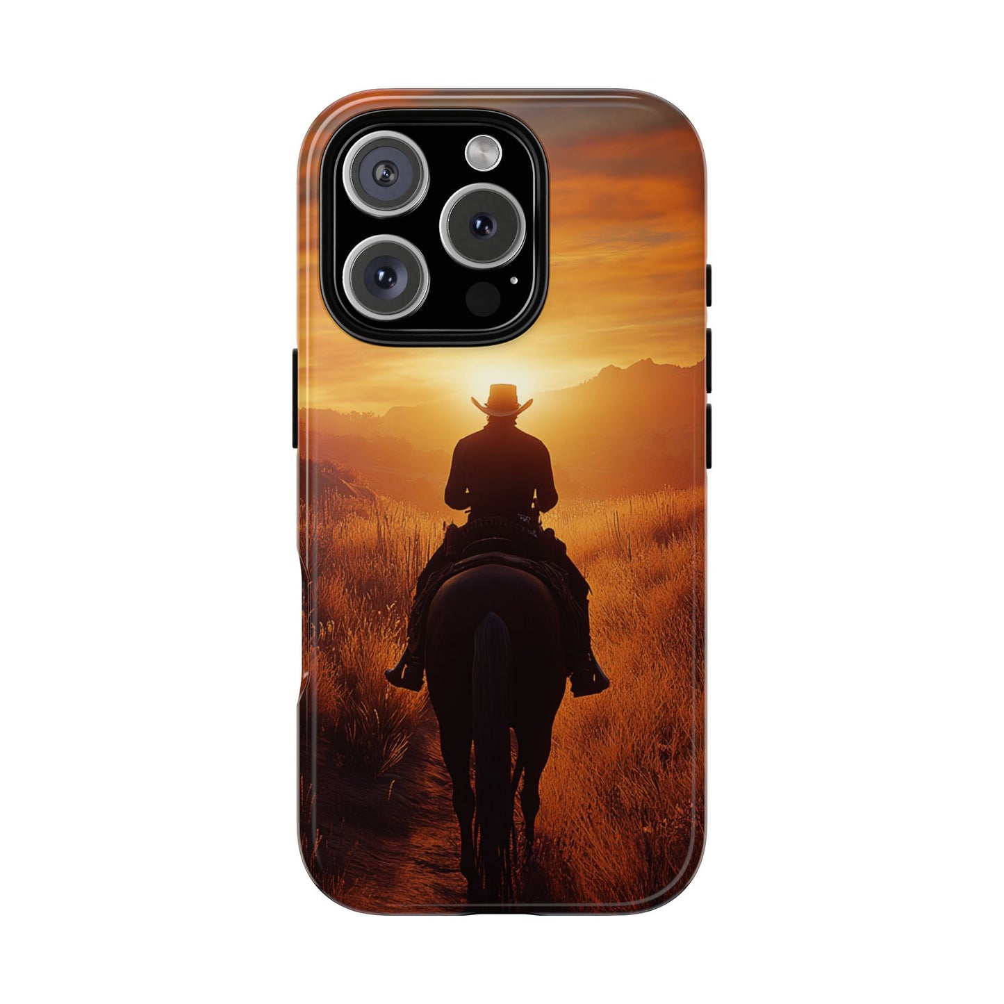 Chasing the Horizon: A Cowboy's Journey into the Sunset -  Phone Case - Tough Case, iPhone Case, Samsung Case, Google Pixel Case