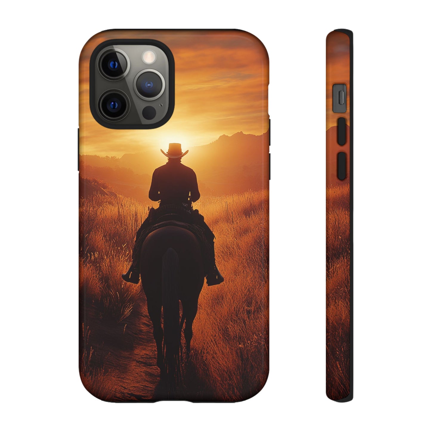 Chasing the Horizon: A Cowboy's Journey into the Sunset -  Phone Case - Tough Case, iPhone Case, Samsung Case, Google Pixel Case